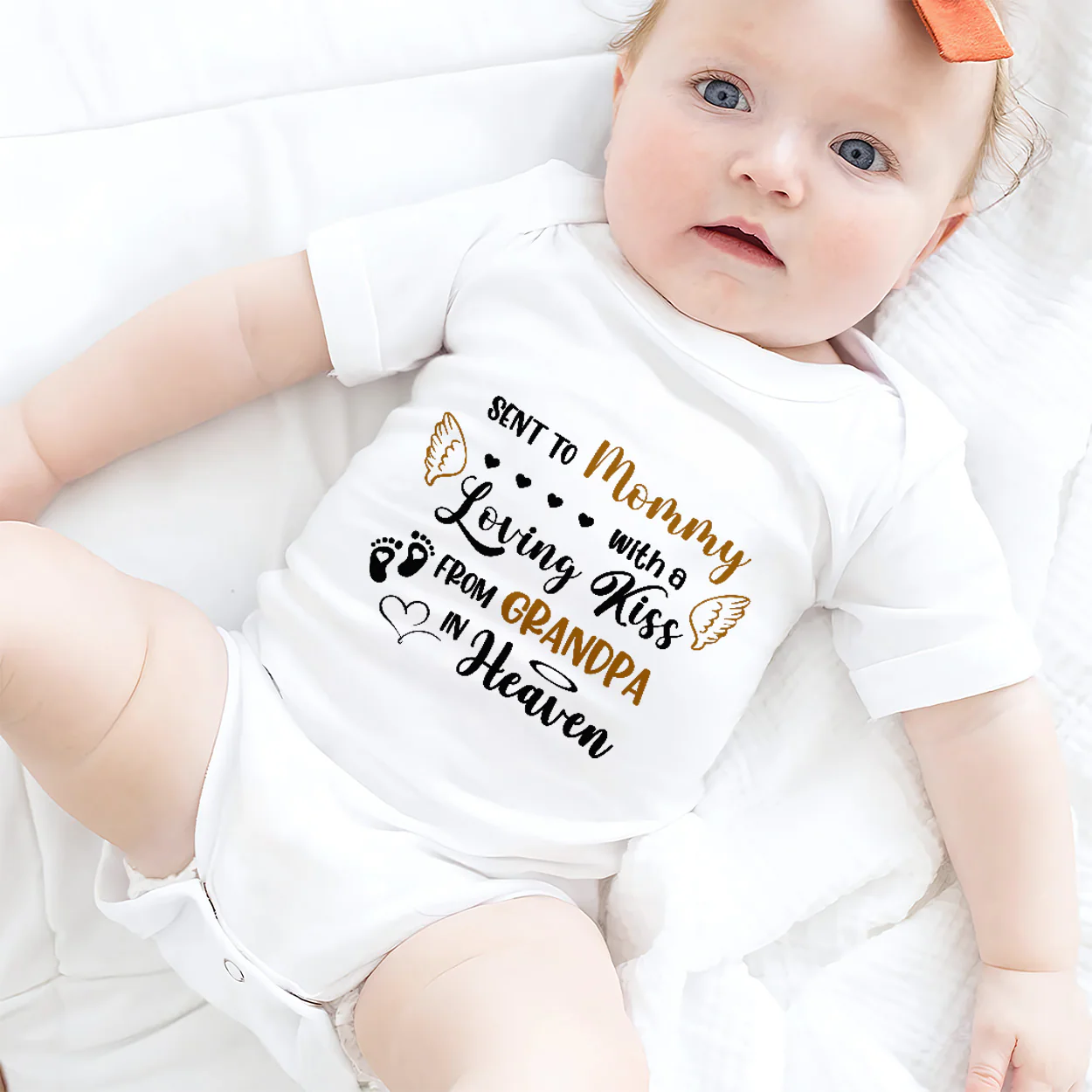 Sent To Mommy With A Loving Kiss - Personalized Baby Onesie - Image 2