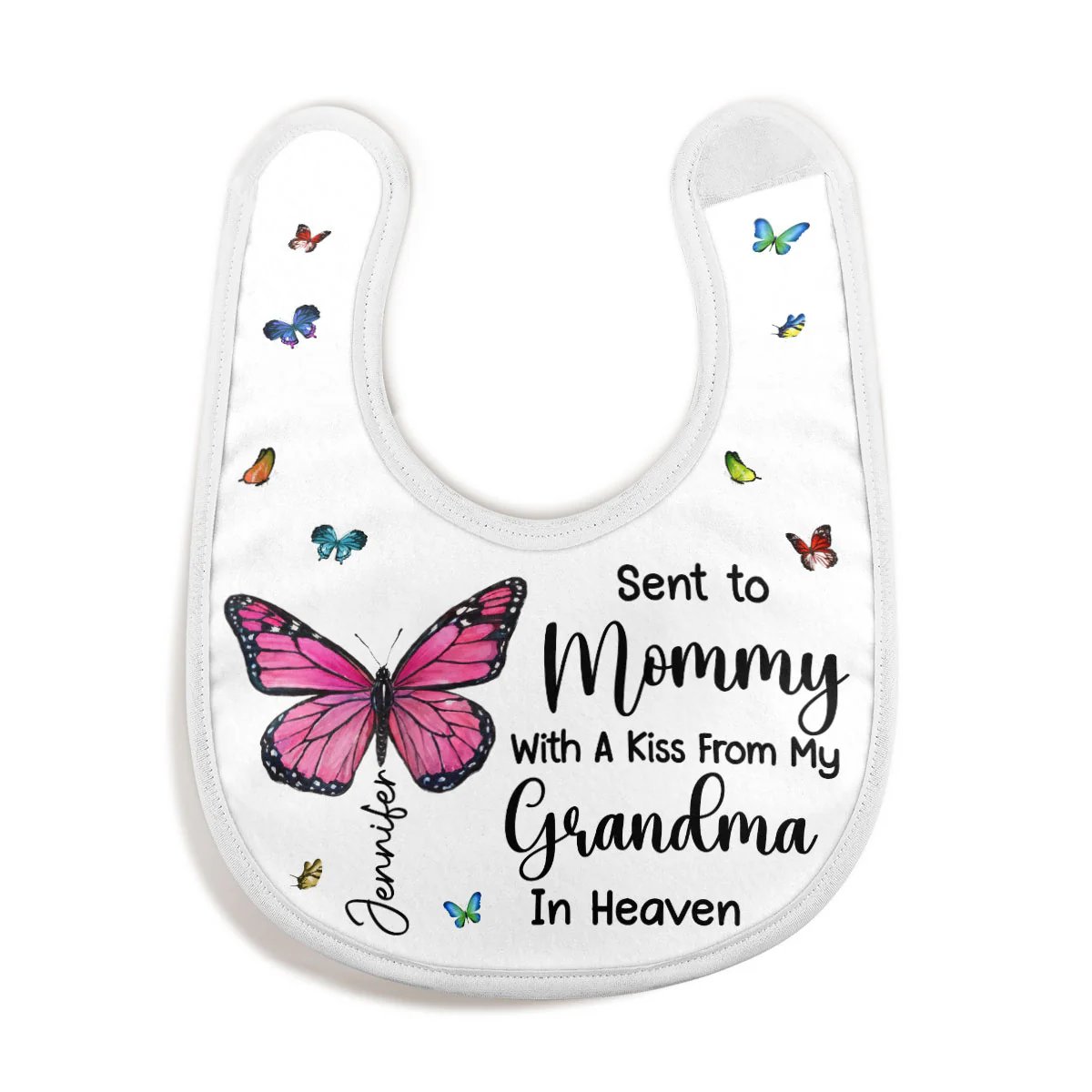 Sent With A Kiss From Heaven - Personalized Baby Bib