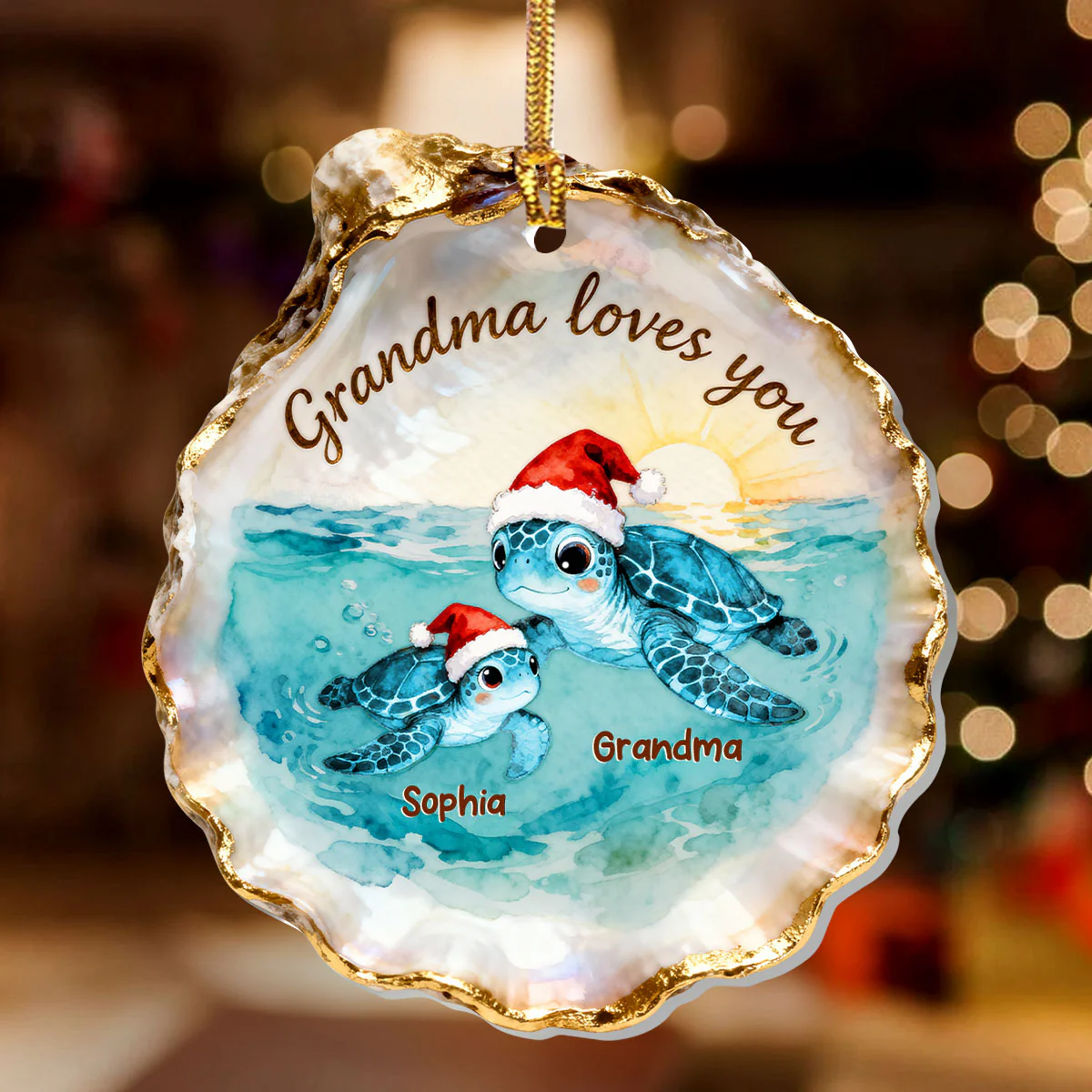 Shell Of Love Deep As The Ocean - Personalized 1-Layer Acrylic Ornament - Image 2