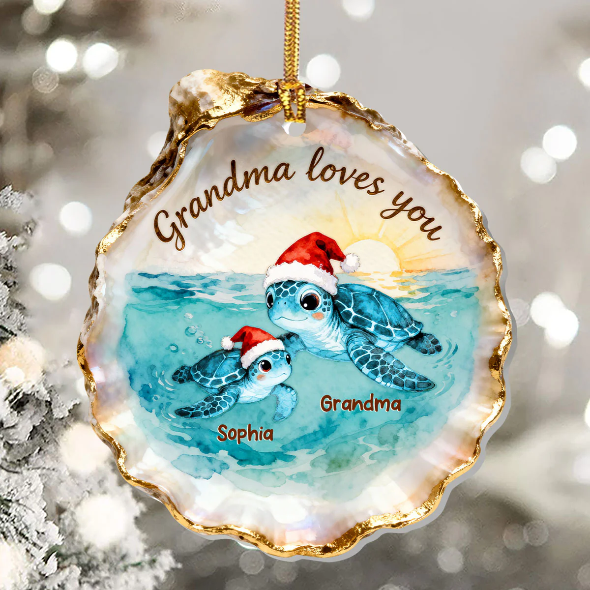 Shell Of Love Deep As The Ocean - Personalized 1-Layer Acrylic Ornament - Image 5