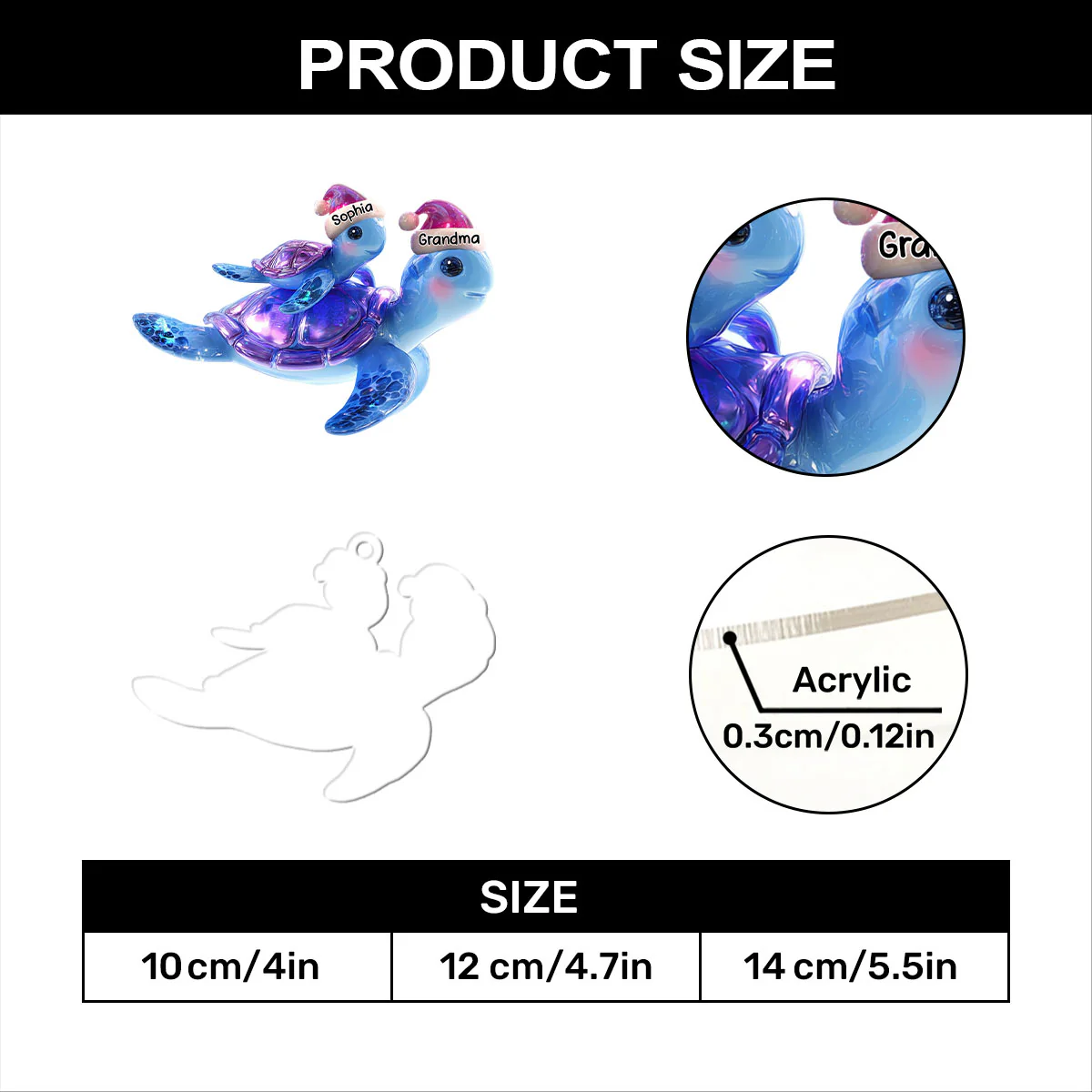 Shell Of Love - Personalized 1-Layer Acrylic Ornament - Image 7