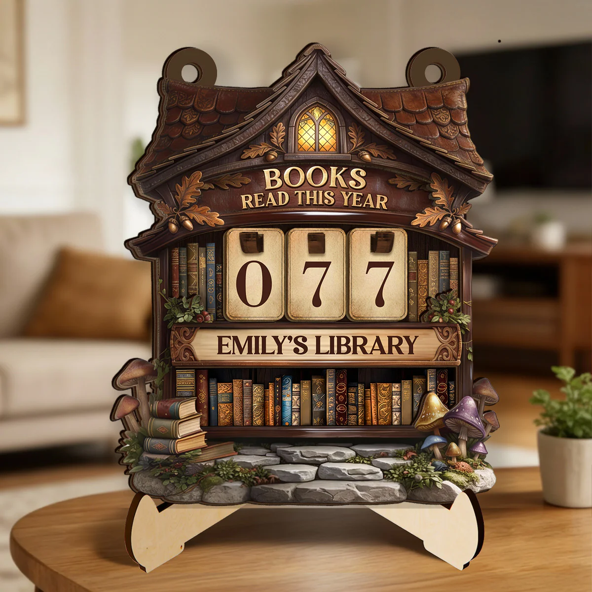 Shelves Full Of Magic Personalized Bookish Gifts For Book Lovers, Daughter, Granddaughter - Personalized Tracker Sign - Image 3