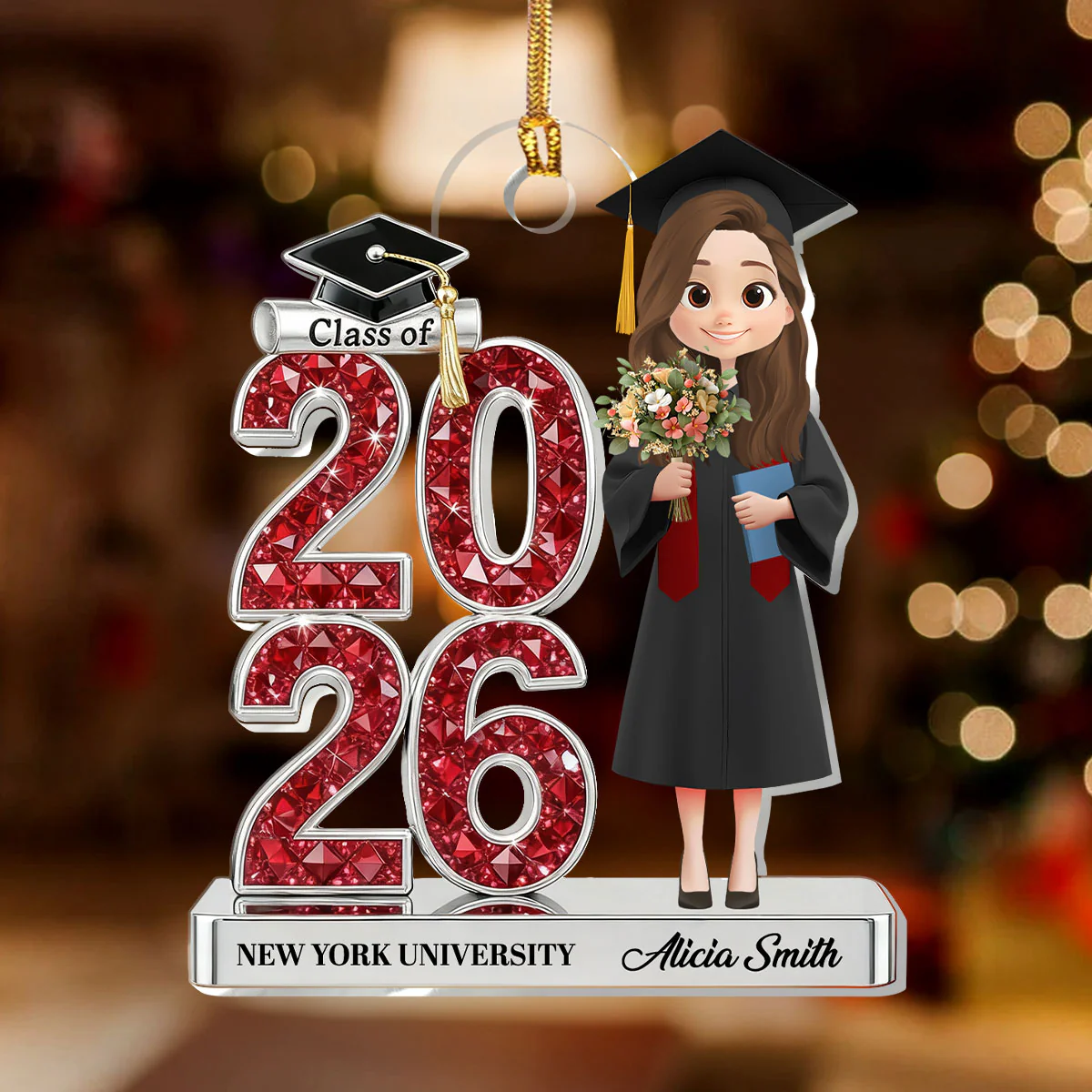 Shining Graduation Year Gift - Personalized 1-Layer Acrylic Ornament - Image 2