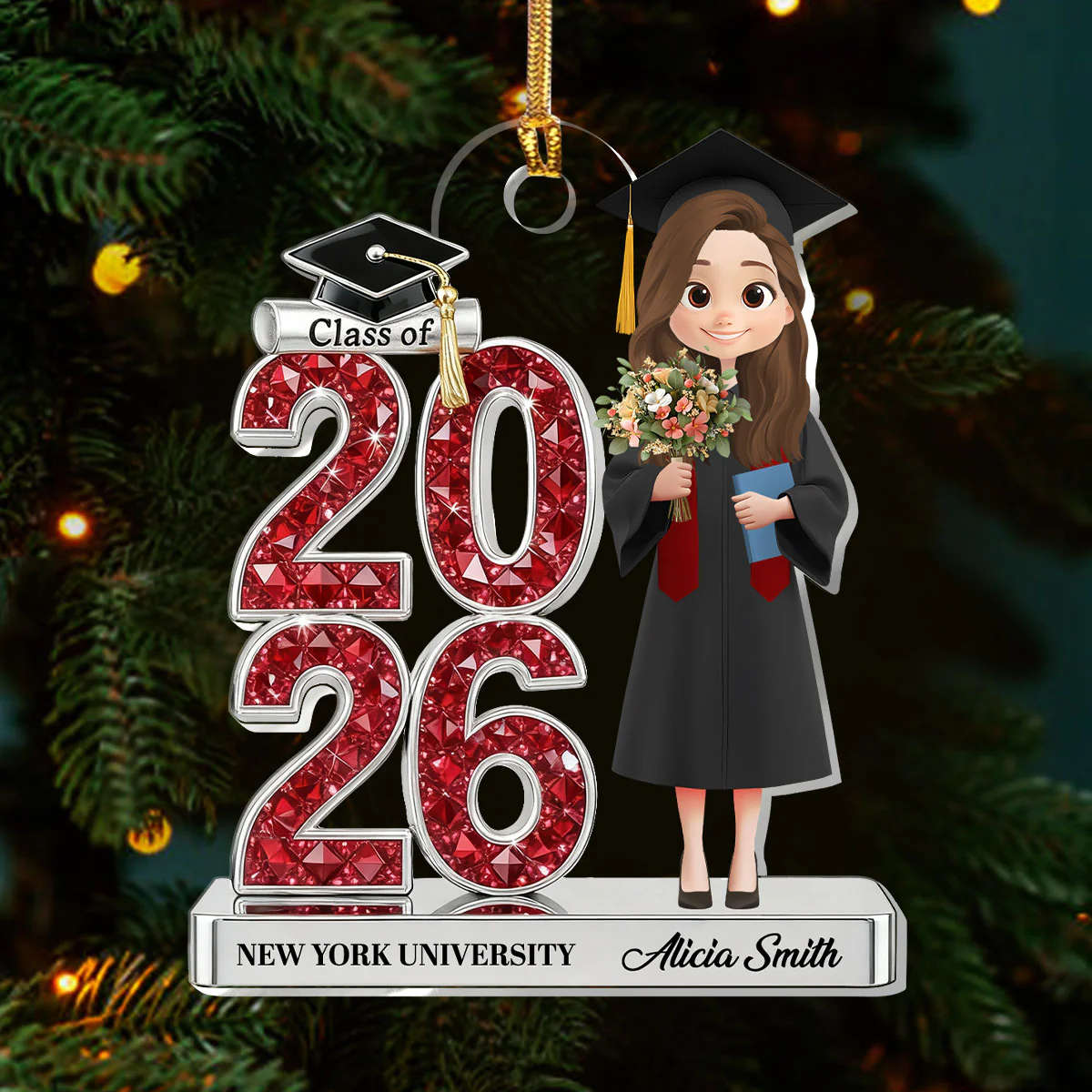 Shining Graduation Year Gift - Personalized 1-Layer Acrylic Ornament - Image 3
