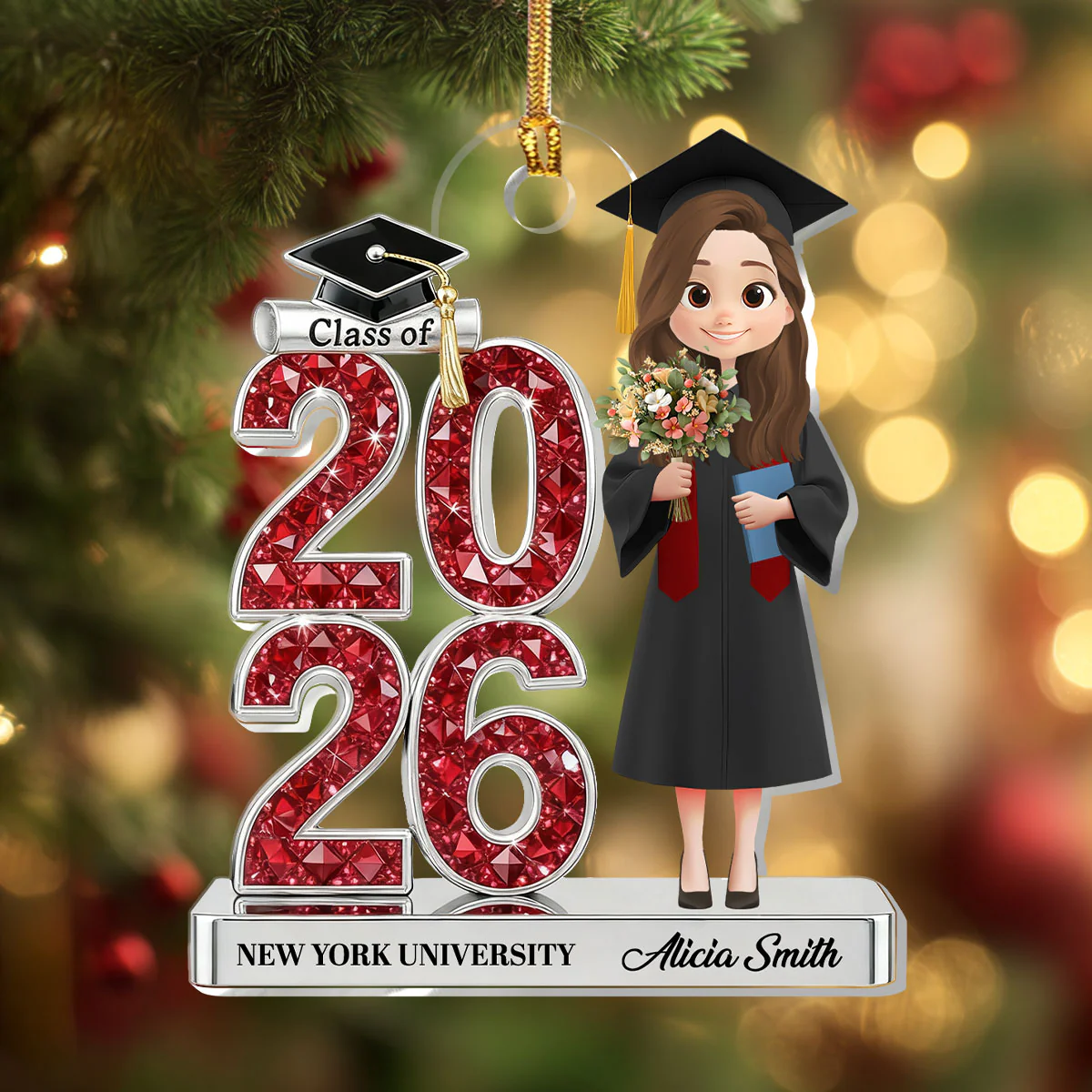 Shining Graduation Year Gift - Personalized 1-Layer Acrylic Ornament - Image 4