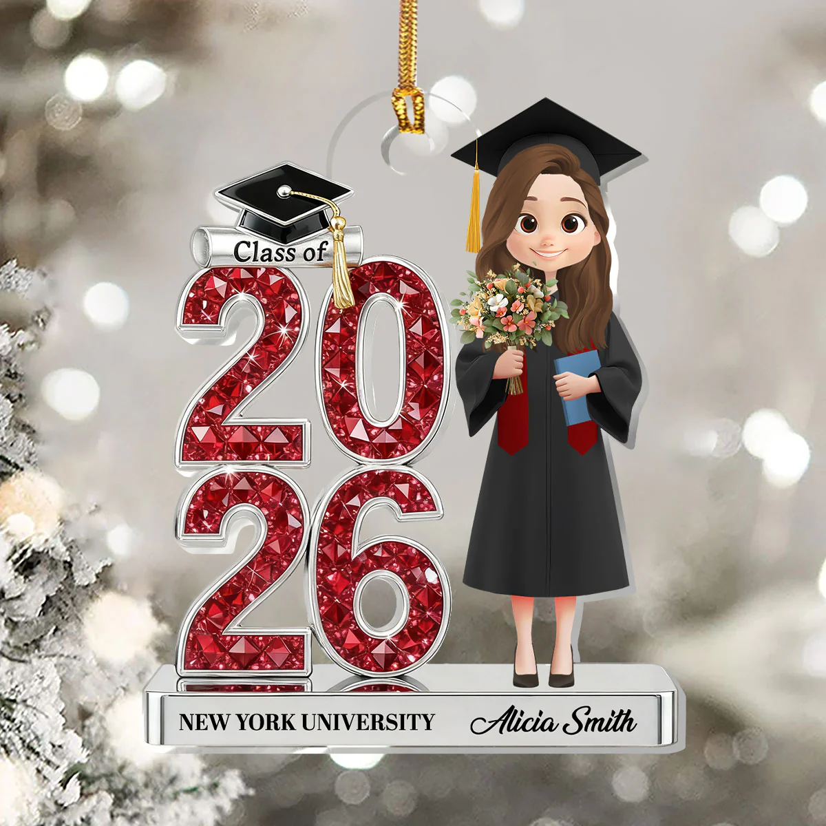 Shining Graduation Year Gift - Personalized 1-Layer Acrylic Ornament - Image 5