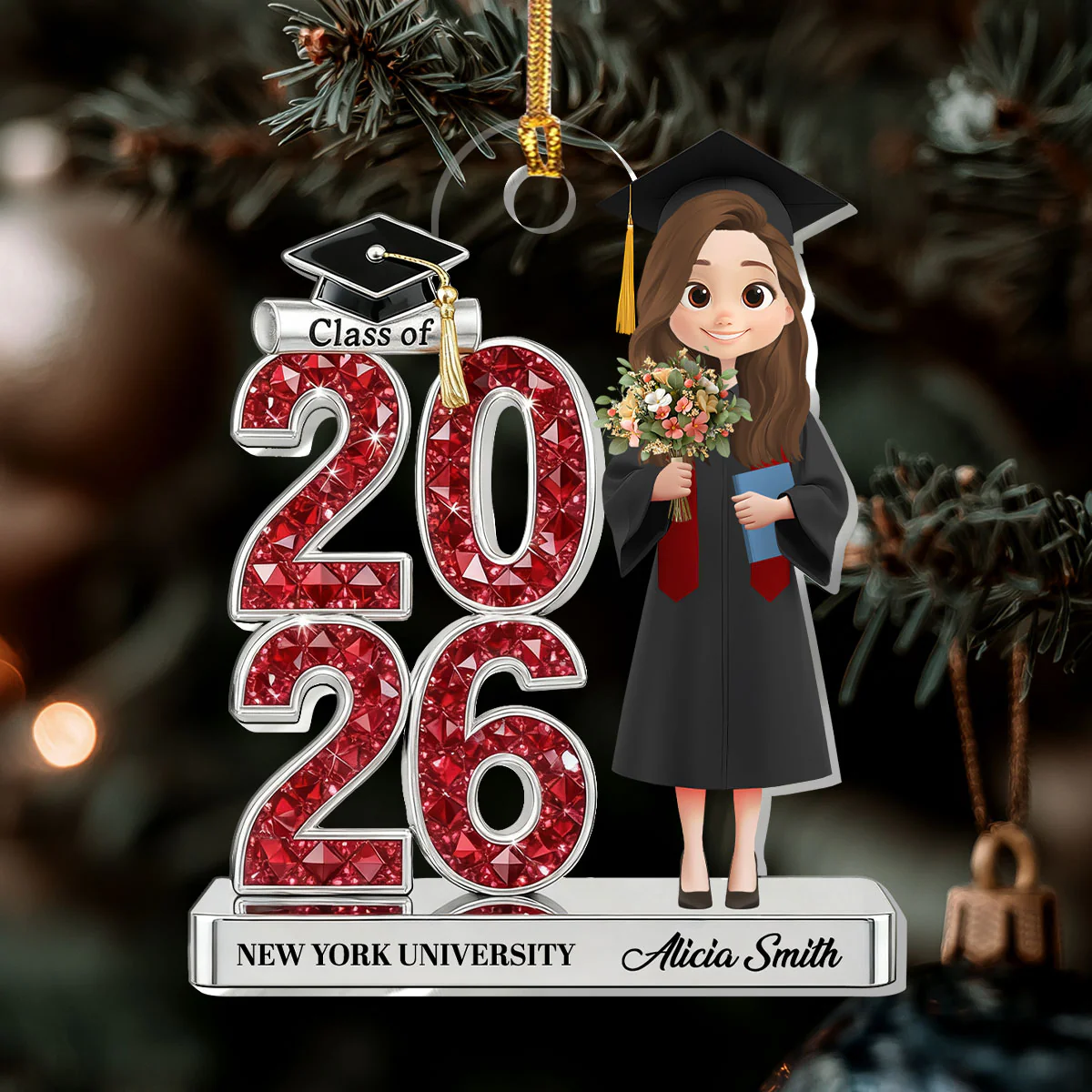 Shining Graduation Year Gift - Personalized 1-Layer Acrylic Ornament - Image 6