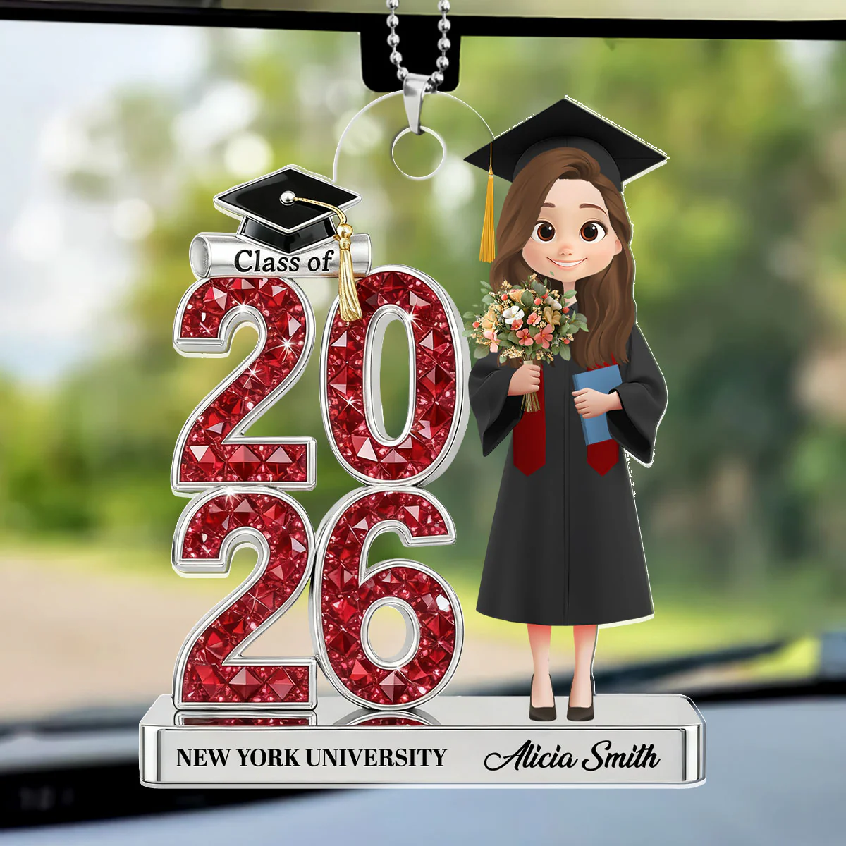 Shining Graduation Year Gift - Personalized Car Acrylic Hanging Ornament