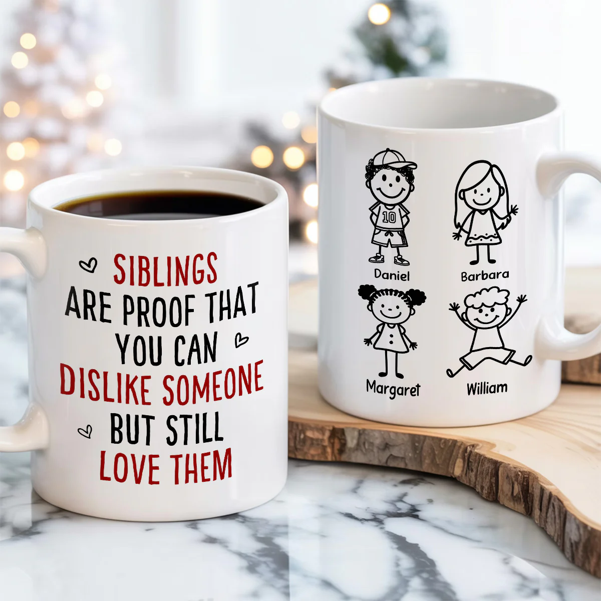 Sibling Bonds - Personalized Ceramic Coffee Mug - Image 2