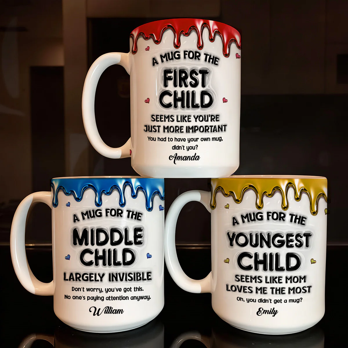 Sibling Truth Trio 2 - Personalized Ceramic Coffee Mug