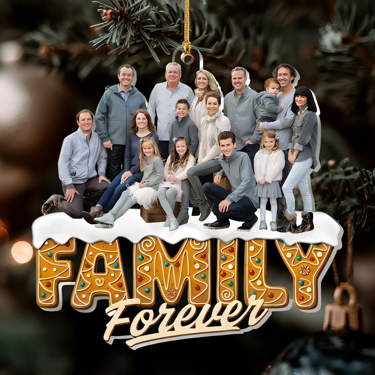 Siblings Family Forever Upload Photo - Personalized 1-Layer Acrylic Ornament - Image 6