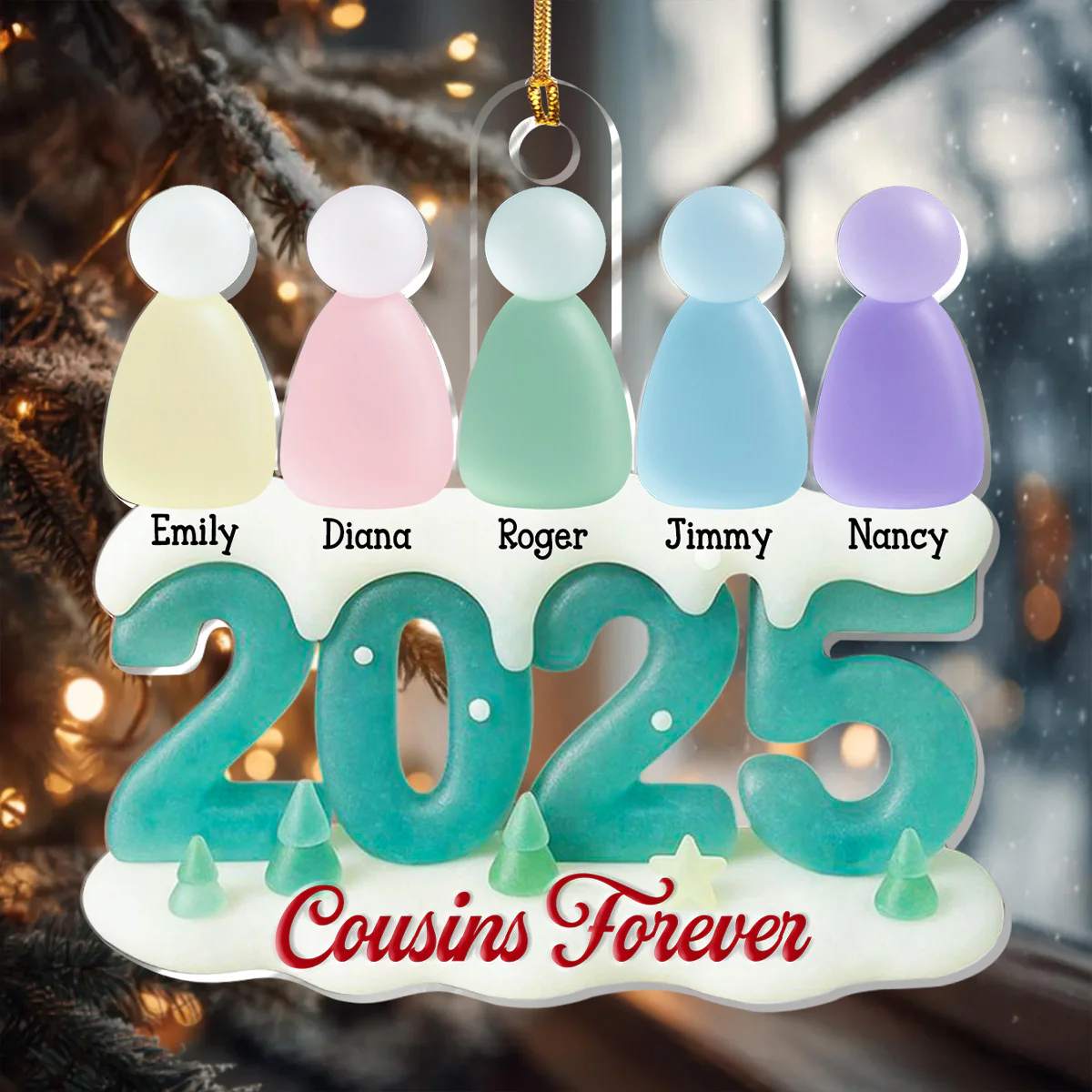 Siblings Forever 2 - Personalized 1-Layer Acrylic Ornament - Image 5