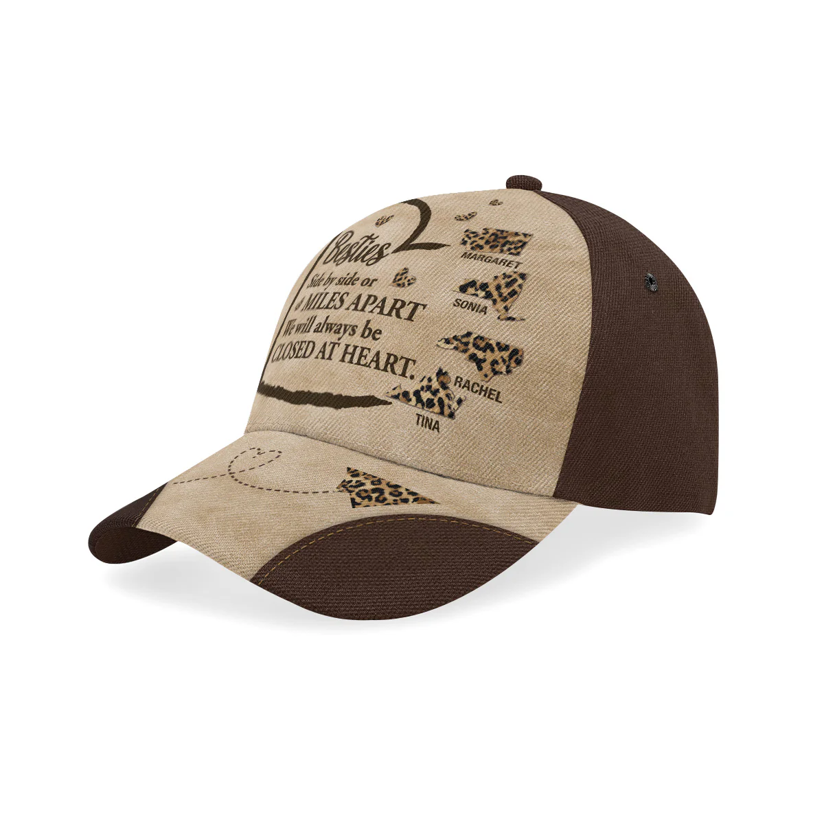 Side By Side Or Miles Apart - Personalized Classic Cap - Image 2