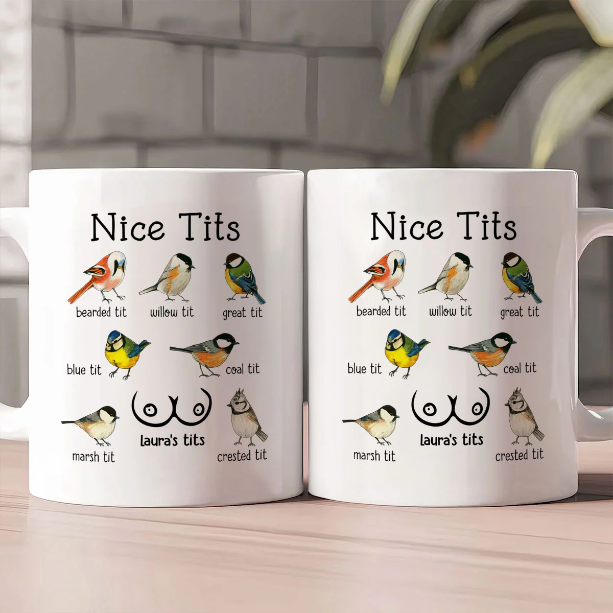 Silly Birdies Funny Gift - Personalized Ceramic Coffee Mug - Image 2