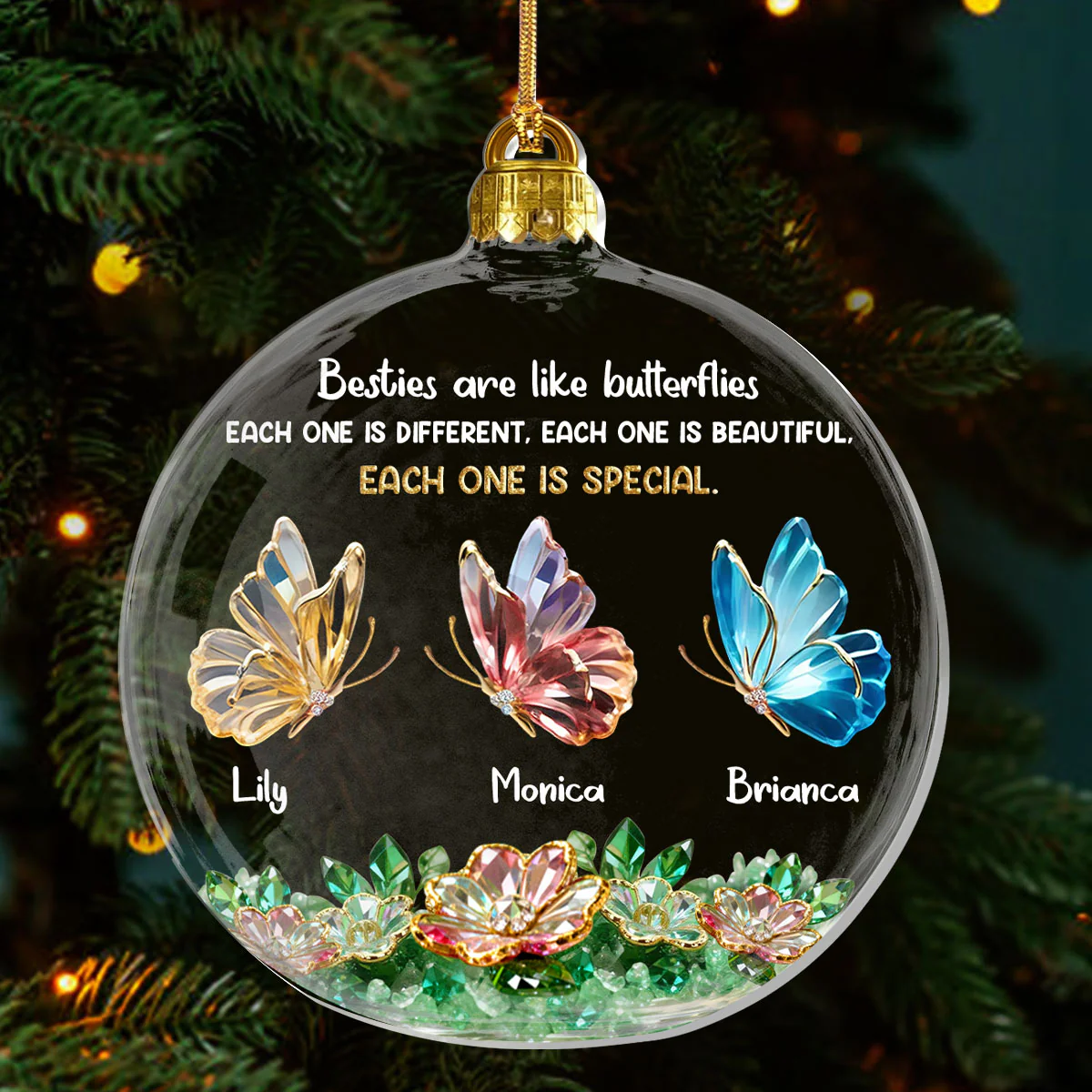 Sister Are The Gardeners Of Our Souls - Personalized 1-Layer Acrylic Ornament - Image 3