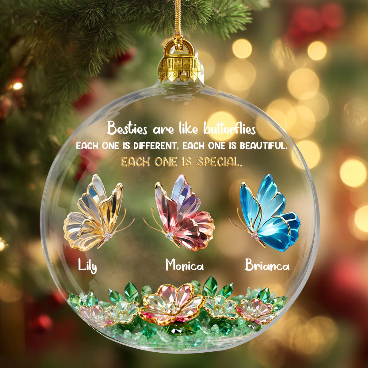 Sister Are The Gardeners Of Our Souls - Personalized 1-Layer Acrylic Ornament - Image 4