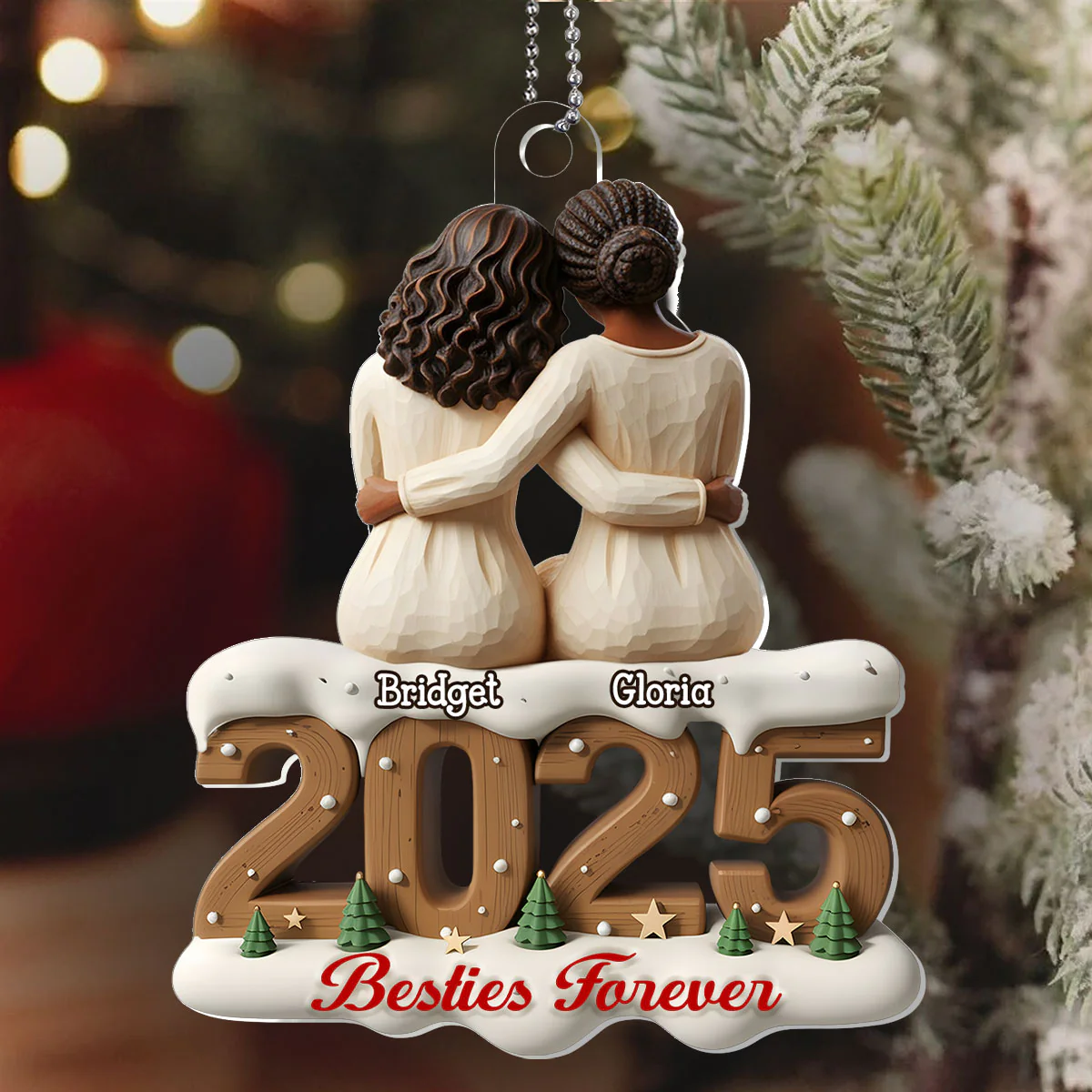 Sisters And Besties Forever - Personalized 1-Layer Acrylic Ornament - Image 6