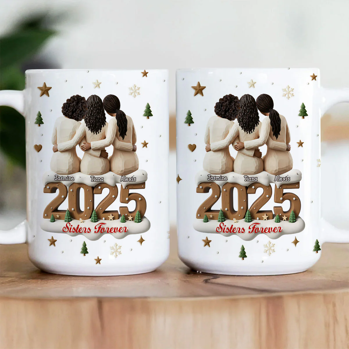 Sisters And Besties Forever - Personalized Ceramic Coffee Mug - Image 3