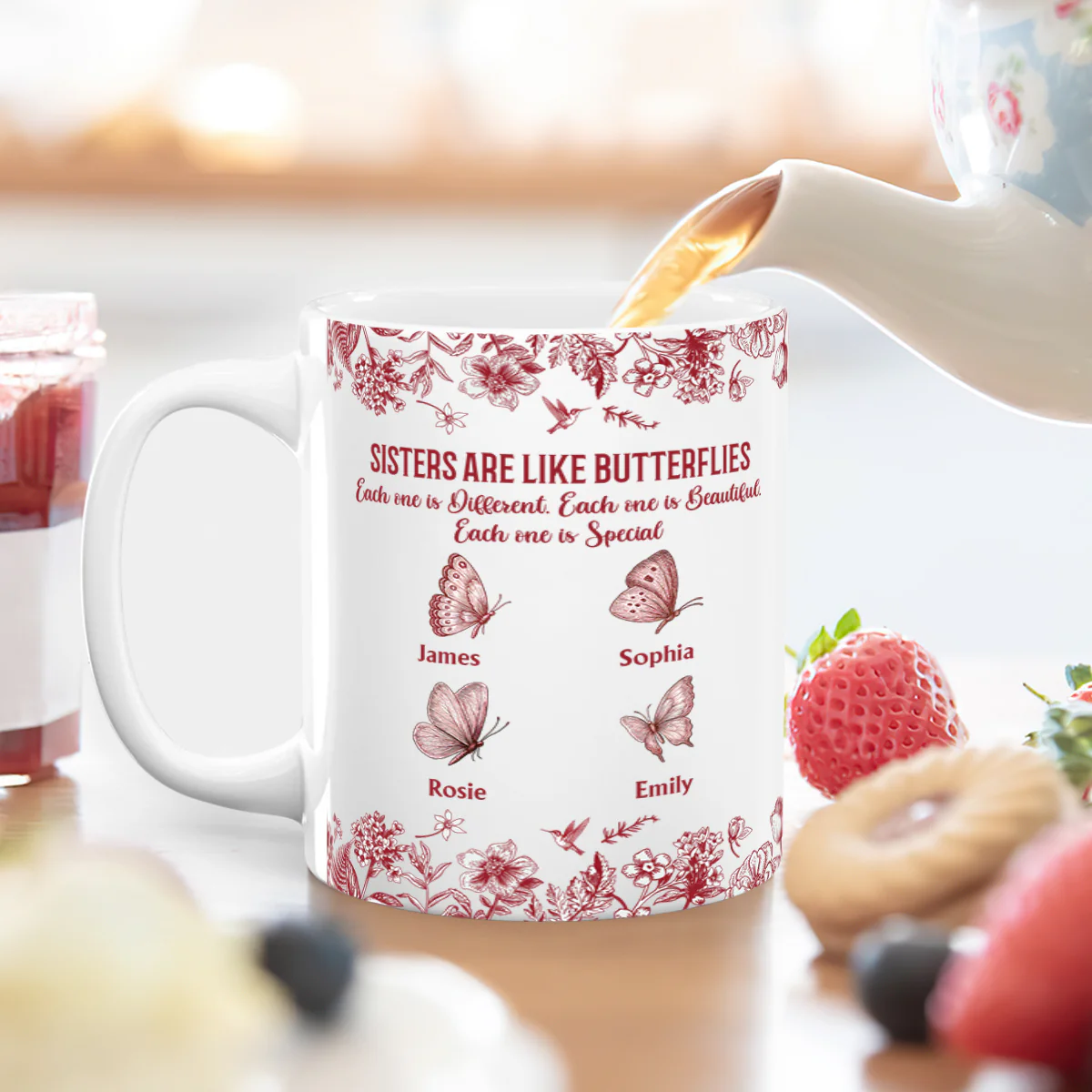 Sisters Are Different But Beautiful And Special - Personalized Ceramic Coffee Mug - Image 5