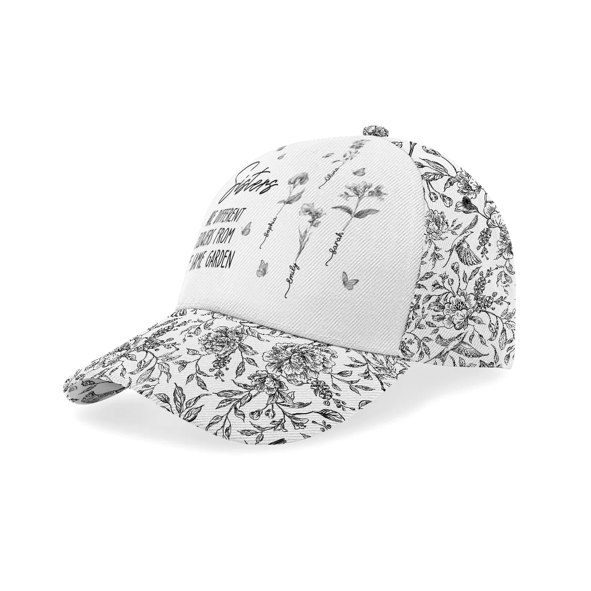 Sisters Are Different Flowers From The Same Garden - Personalized Classic Cap - Image 2