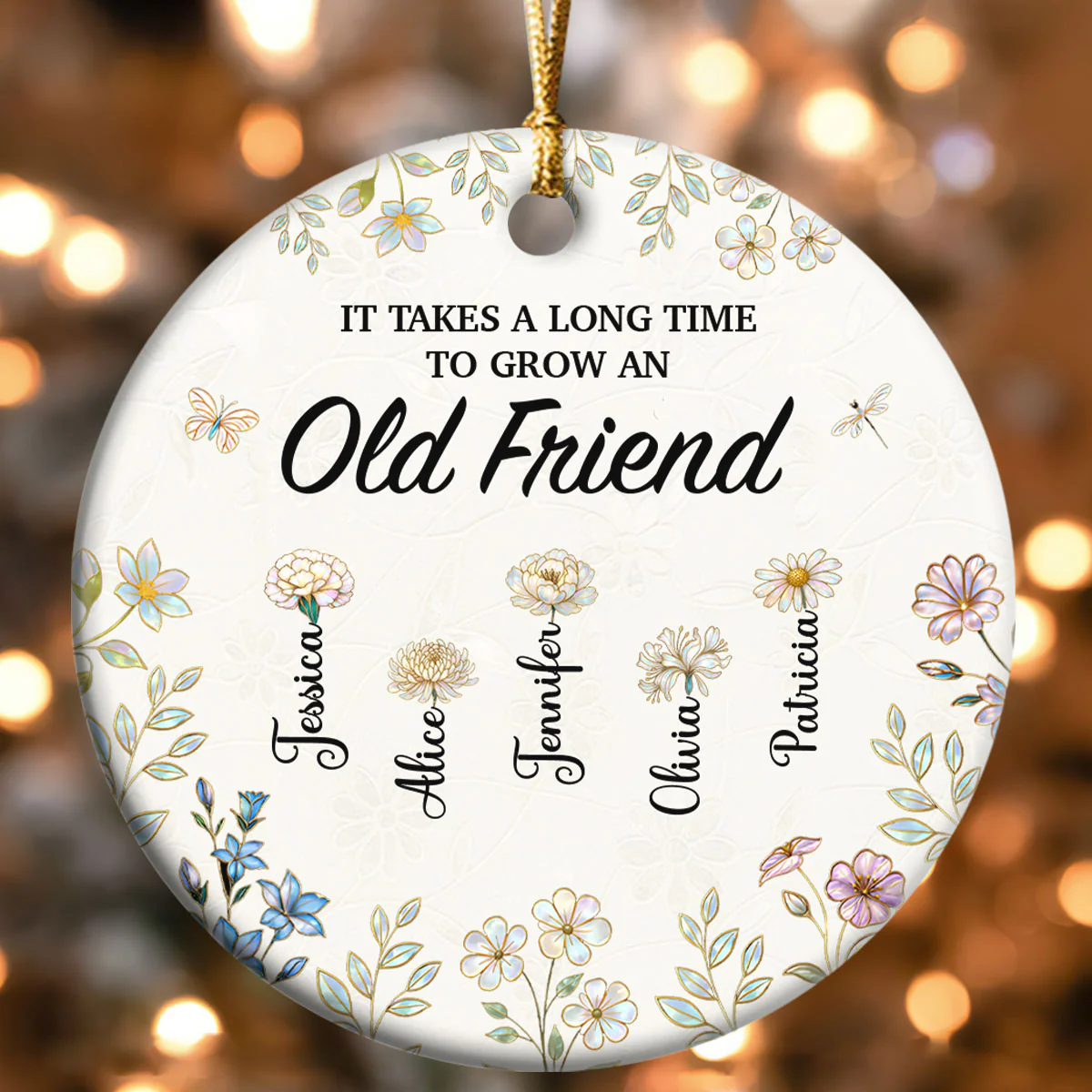 Sisters Are Different Flowers From The Same Garden - Personalized Round Shaped Ceramic Ornament - Image 4