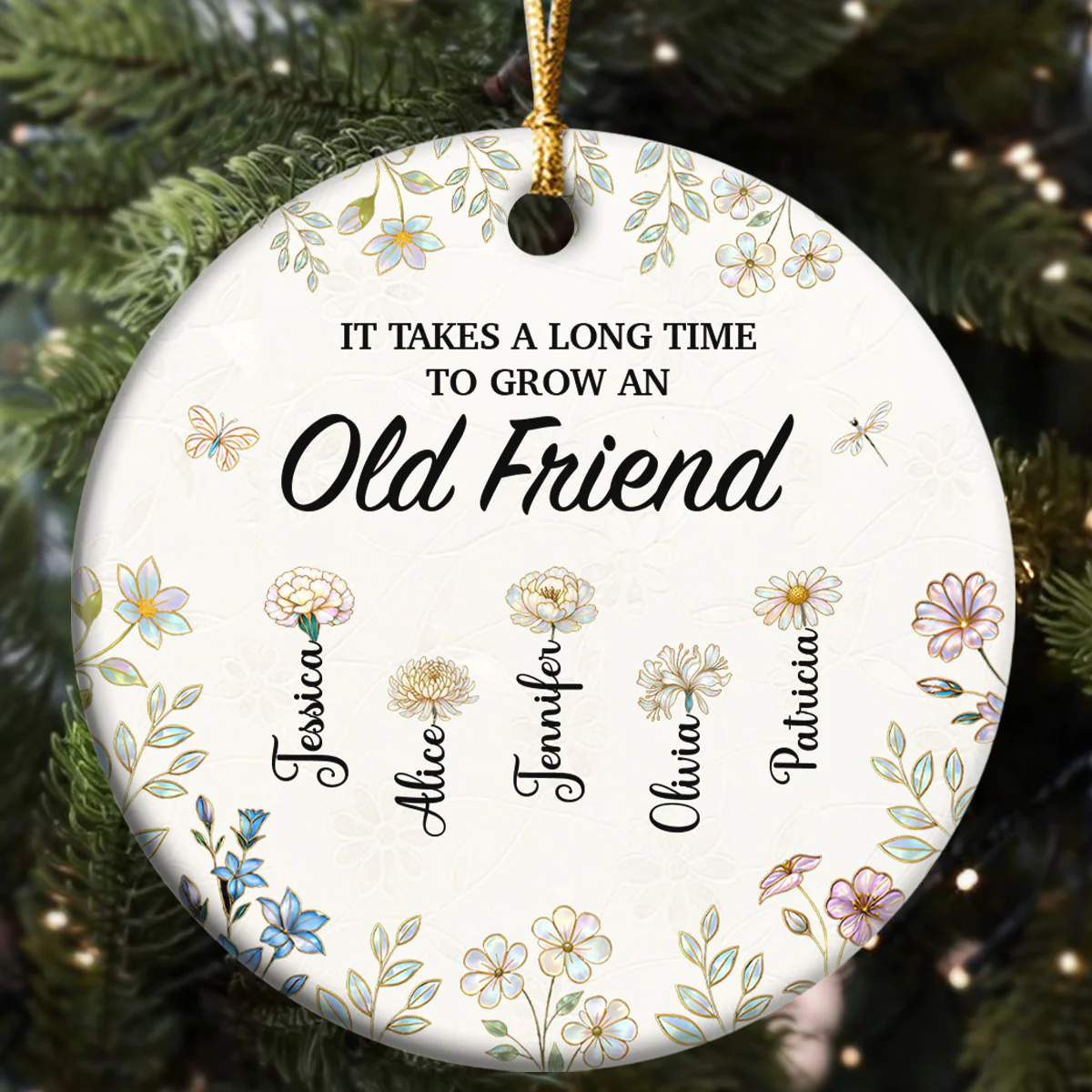 Sisters Are Different Flowers From The Same Garden - Personalized Round Shaped Ceramic Ornament - Image 5