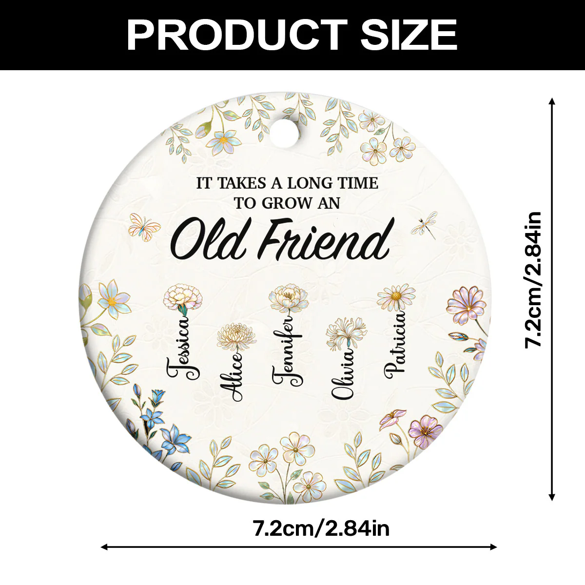 Sisters Are Different Flowers From The Same Garden - Personalized Round Shaped Ceramic Ornament - Image 7