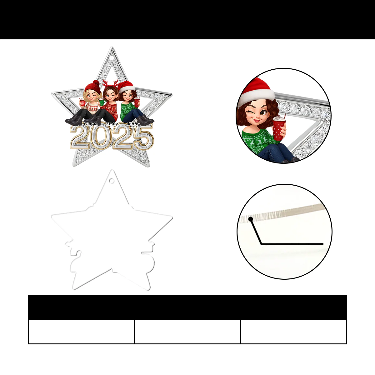 Sisters Forever - Personalized 1-Layer Acrylic Ornament - Image 7