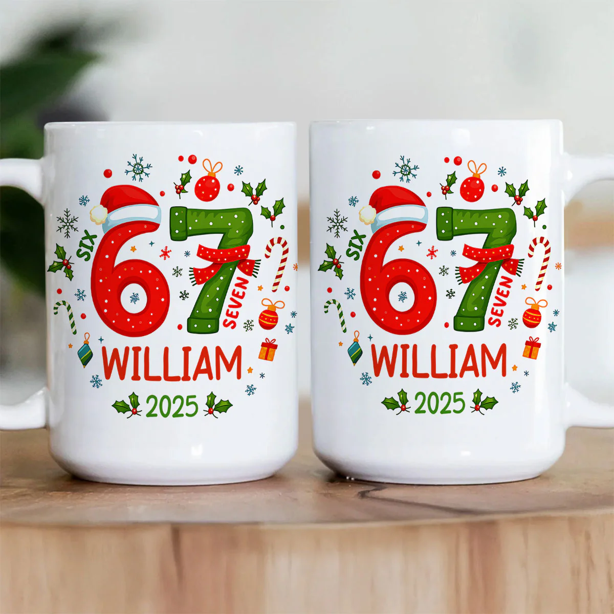 Six Seven 67 Funny Slang Gift For Teen - Personalized Ceramic Coffee Mug - Image 3