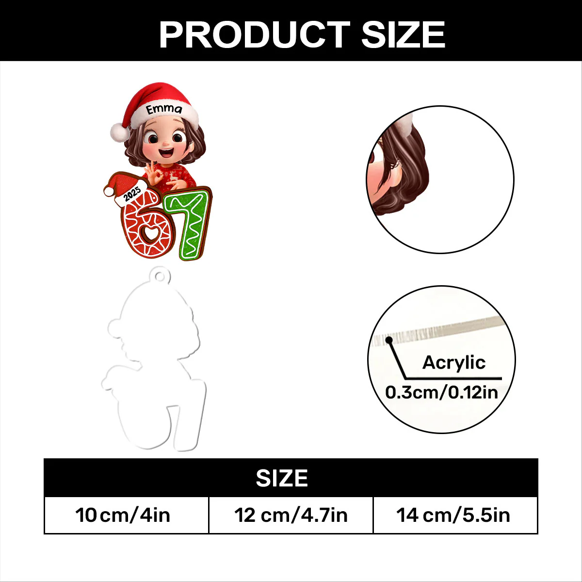 Six Seven 67 Kids Slang - Personalized 1-Layer Acrylic Ornament - Image 7