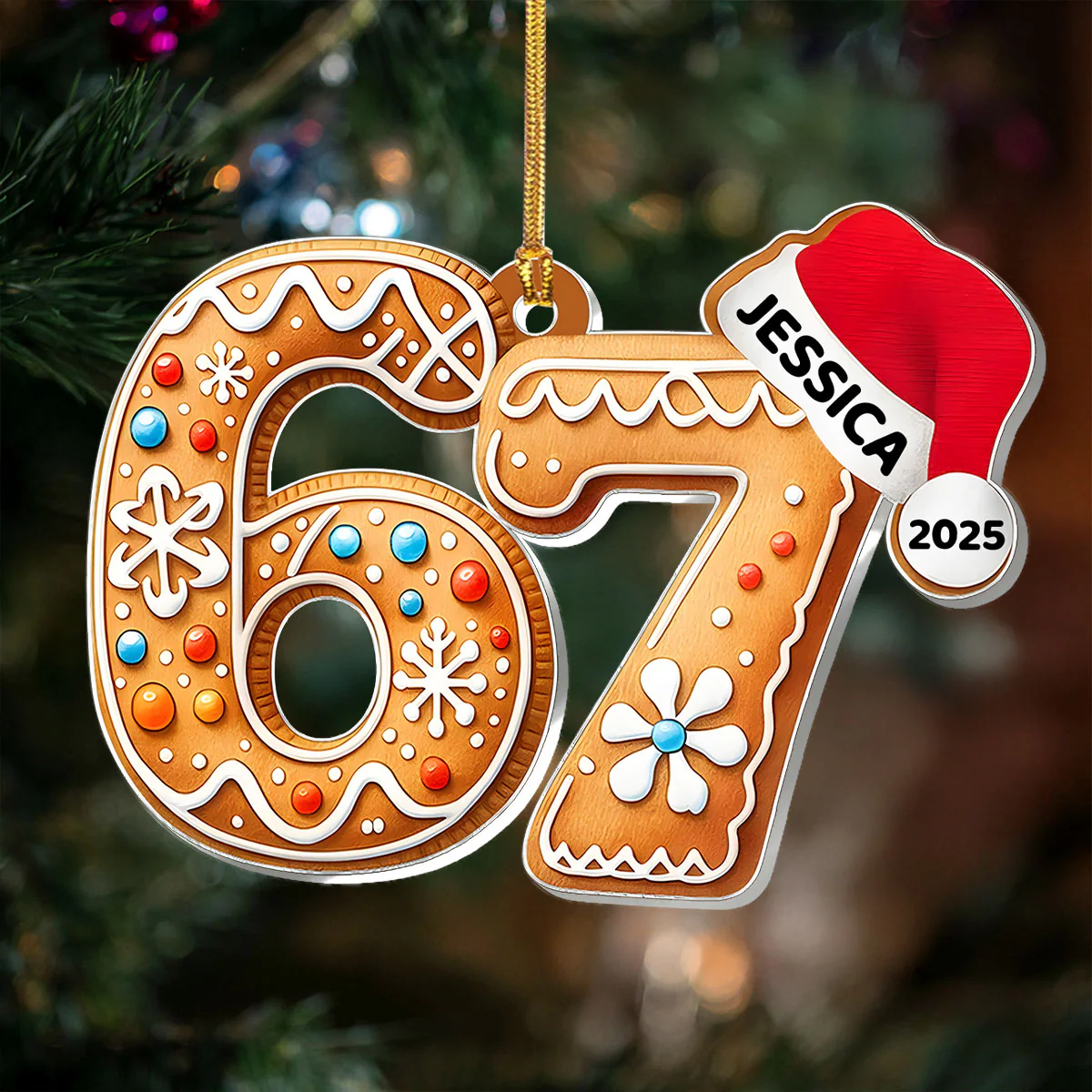 Six Seven Funny Teen Grandkid Gift - Personalized 1-Layer Acrylic Ornament