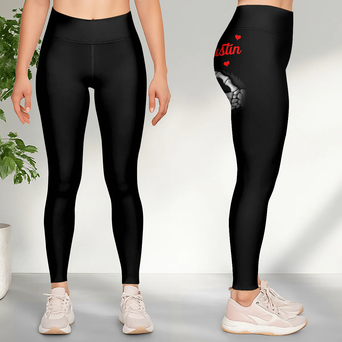 Skeleton Hand Property Of - Personalized Leggings - Image 5