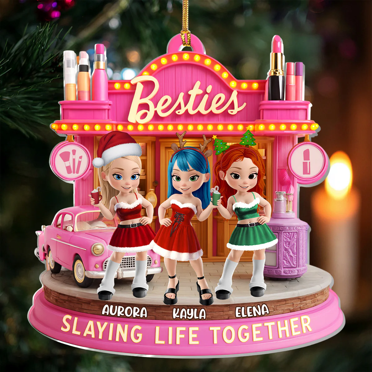 Slaying Life Together - Personalized 1-Layer Acrylic Ornament