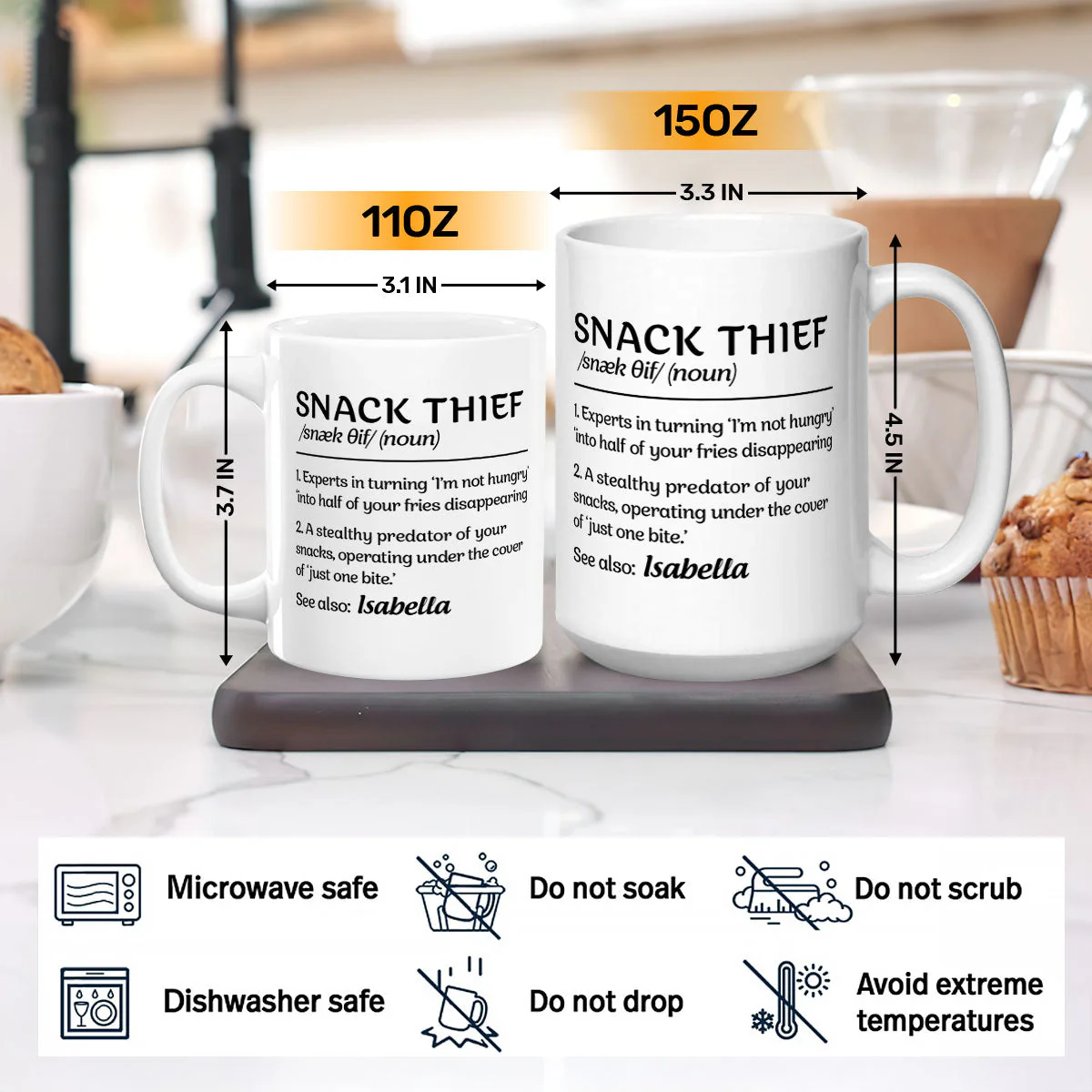 Snack Thief - Personalized Mug - Image 3