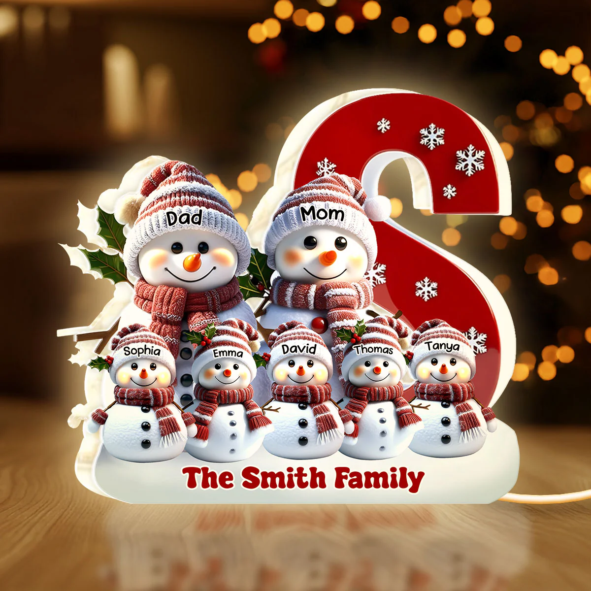 Snowman Family Christmas Alphabet - Personalized Light Box - Image 2