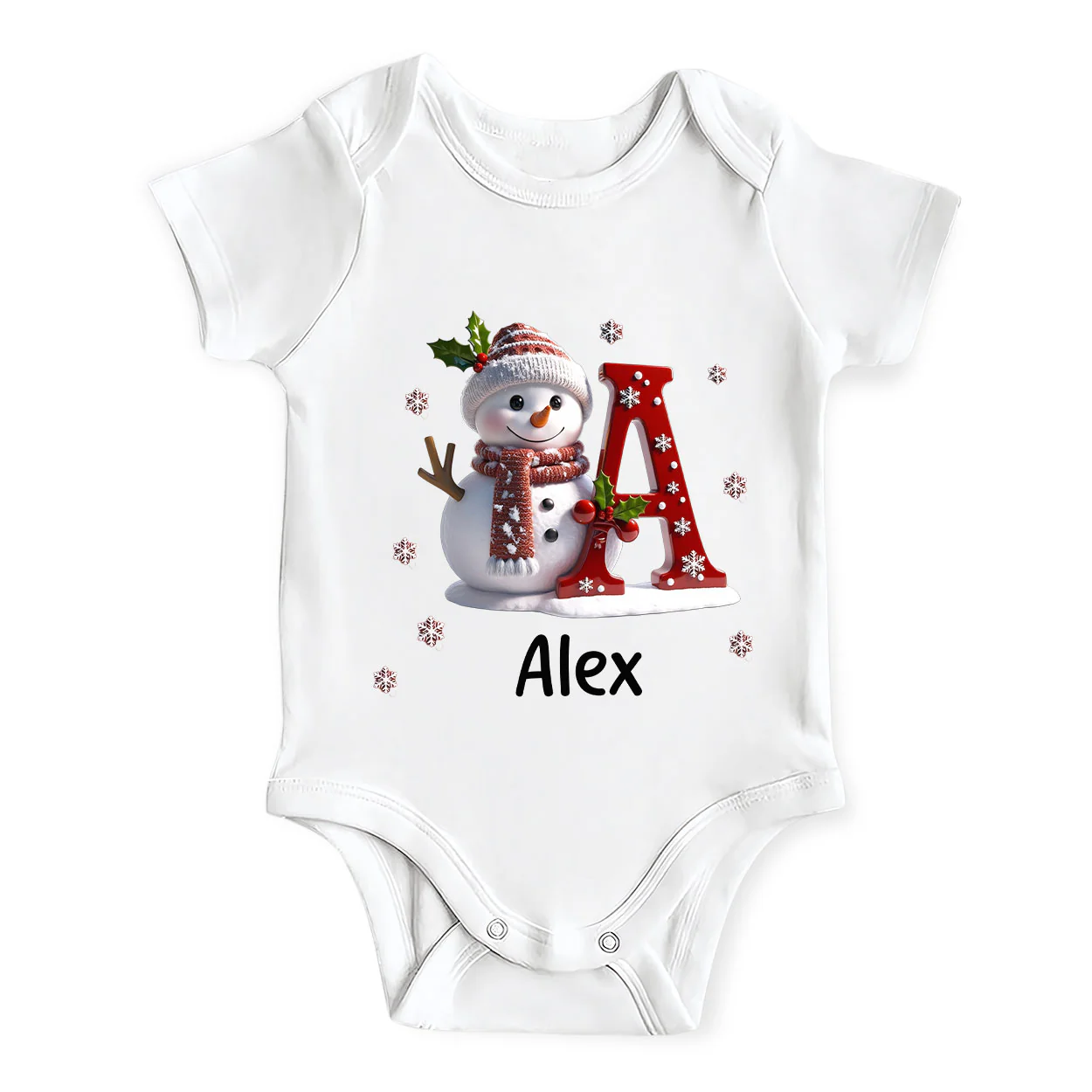 Snowman Merry Christmas - Personalized Baby Onesie