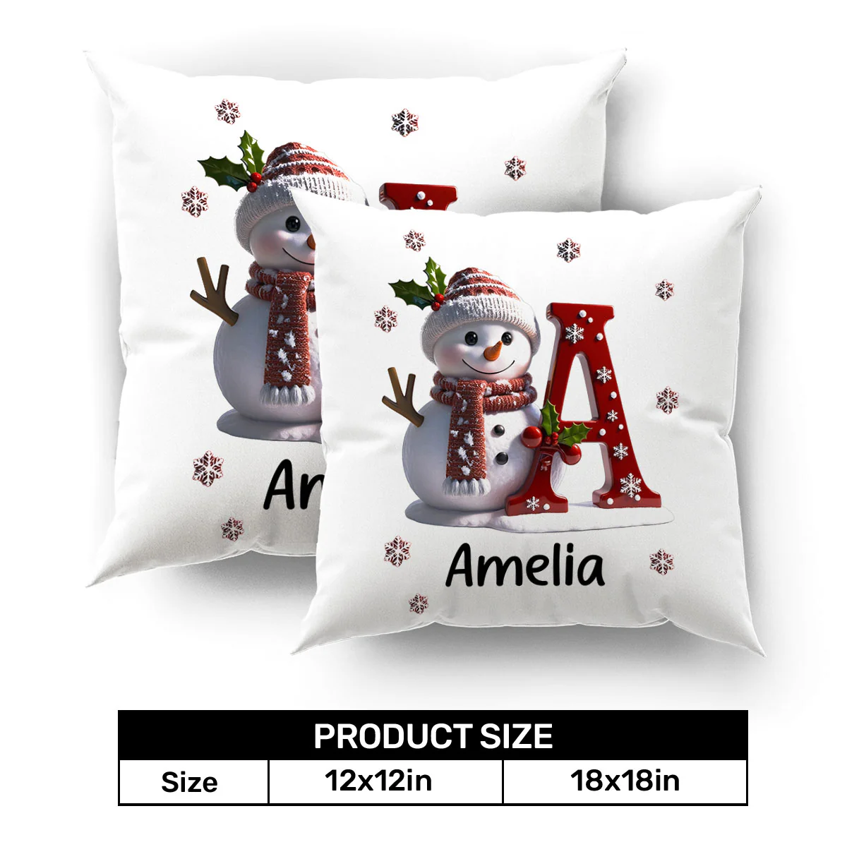 Snowman Merry Christmas - Personalized Crystal Velvet Pillow - Image 8