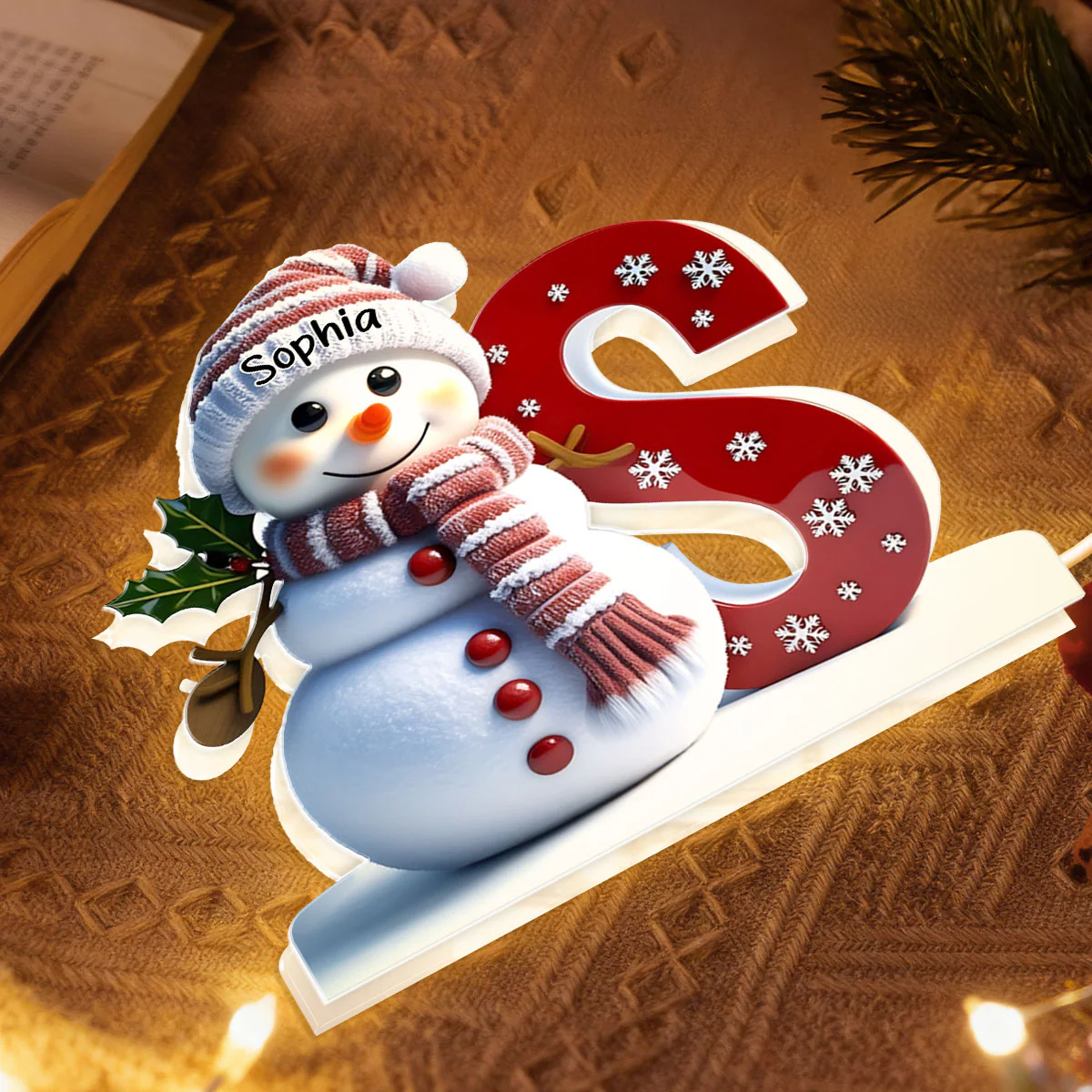 Snowman Merry Christmas - Personalized Light Box - Image 3