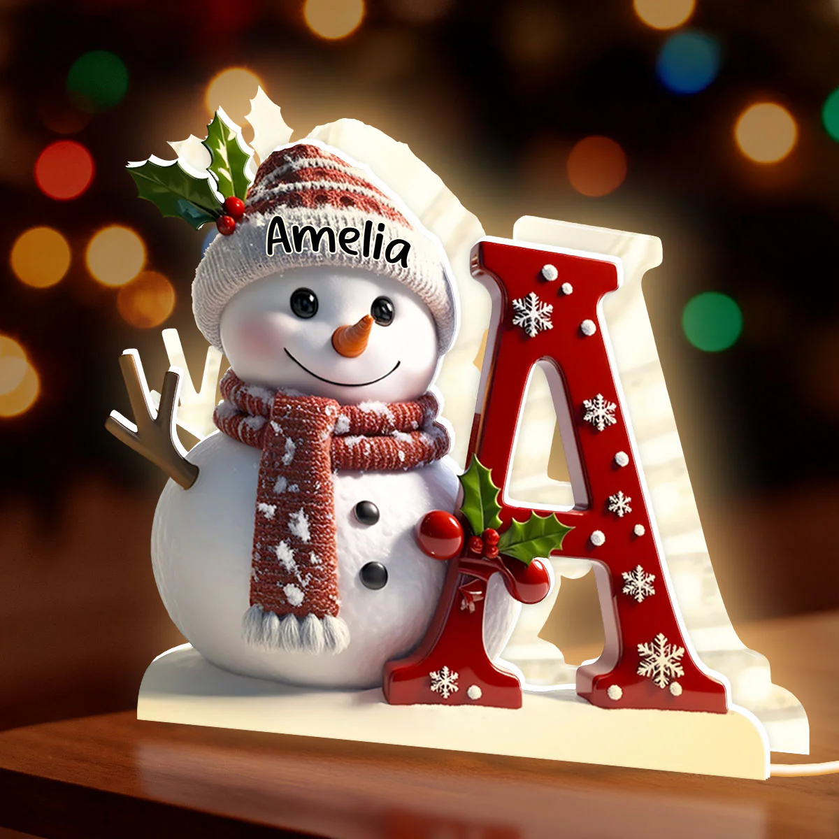 Snowman Merry Christmas - Personalized Light Box - Image 4