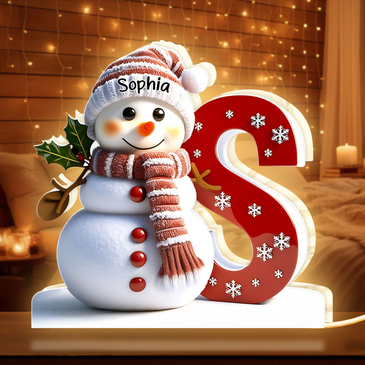 Snowman Merry Christmas - Personalized Light Box - Image 5