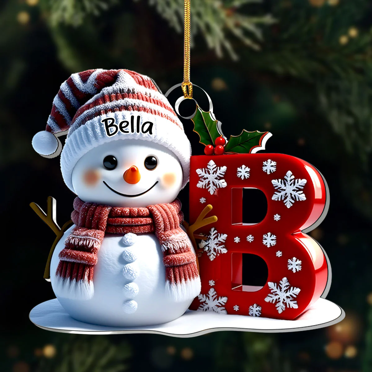 Snowman Merry Christmas Ver 2 - Personalized 1-Layer Acrylic Ornament