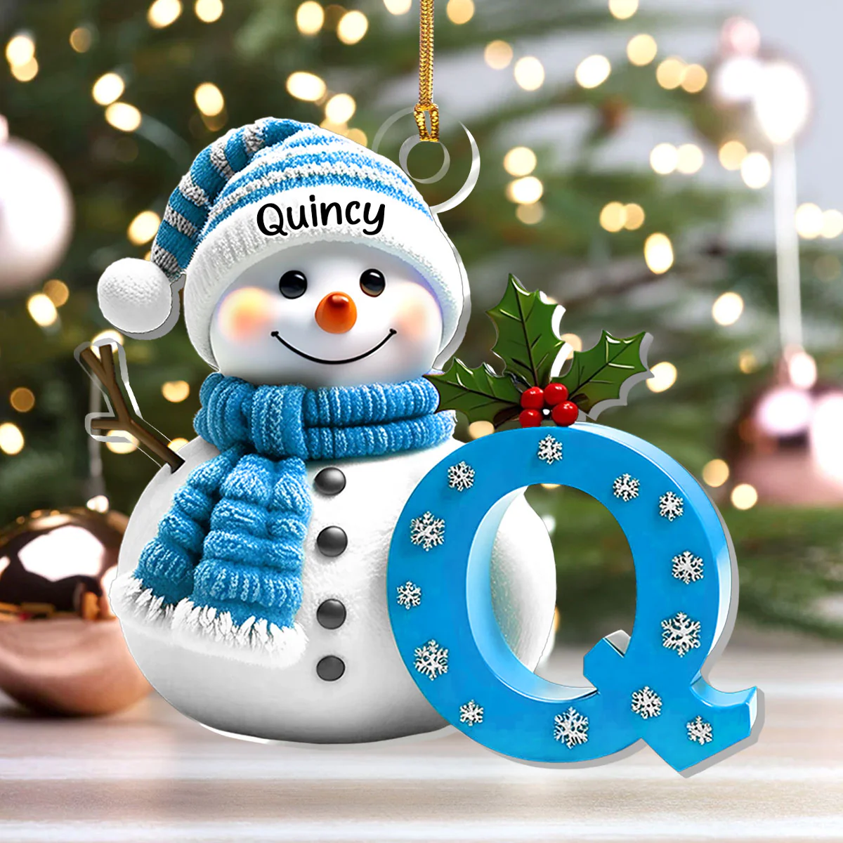 Snowman Merry Christmas Ver 2 - Personalized 1-Layer Acrylic Ornament - Image 4