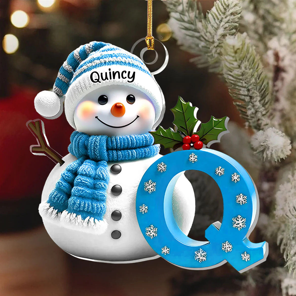 Snowman Merry Christmas Ver 2 - Personalized 1-Layer Acrylic Ornament - Image 6