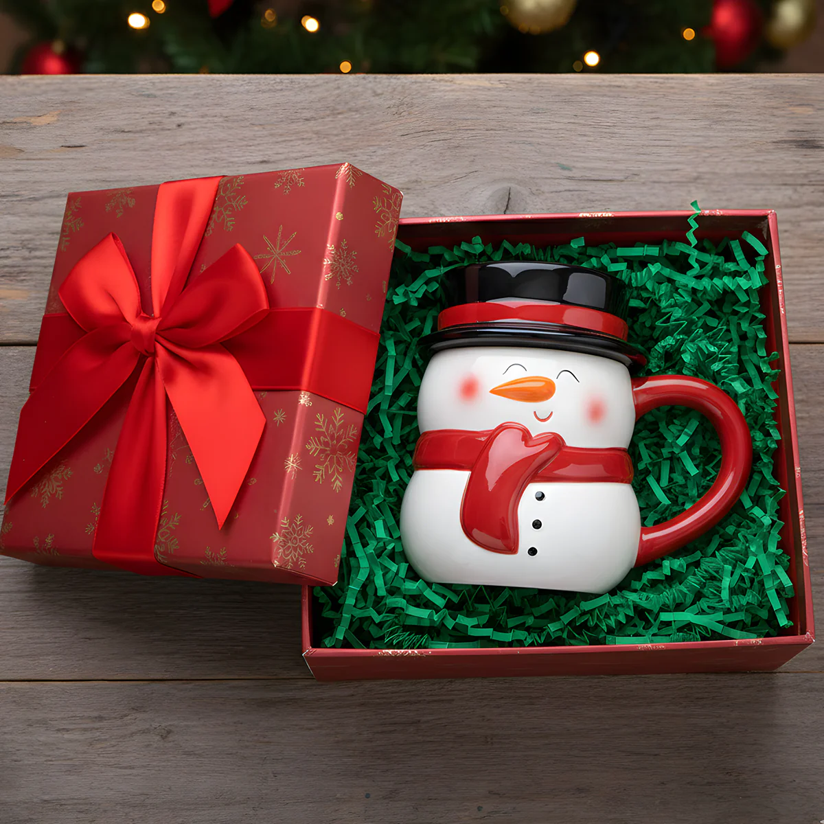 Snowman Mug - Personalized Christmas Ceramic Mug - Image 2