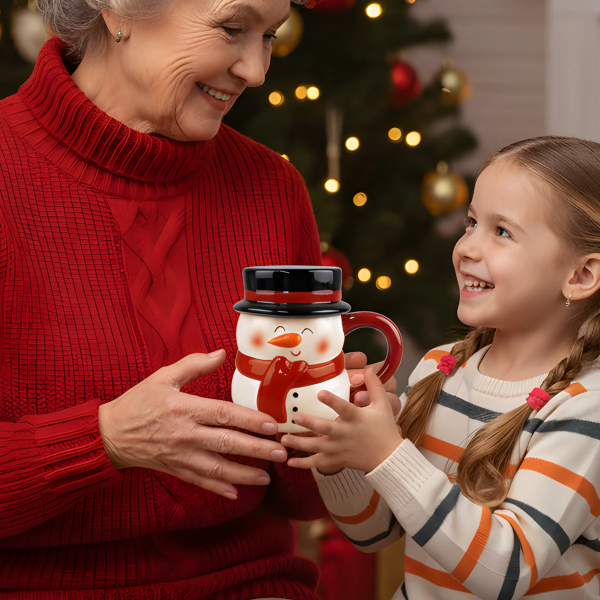 Snowman Mug - Personalized Christmas Ceramic Mug - Image 3