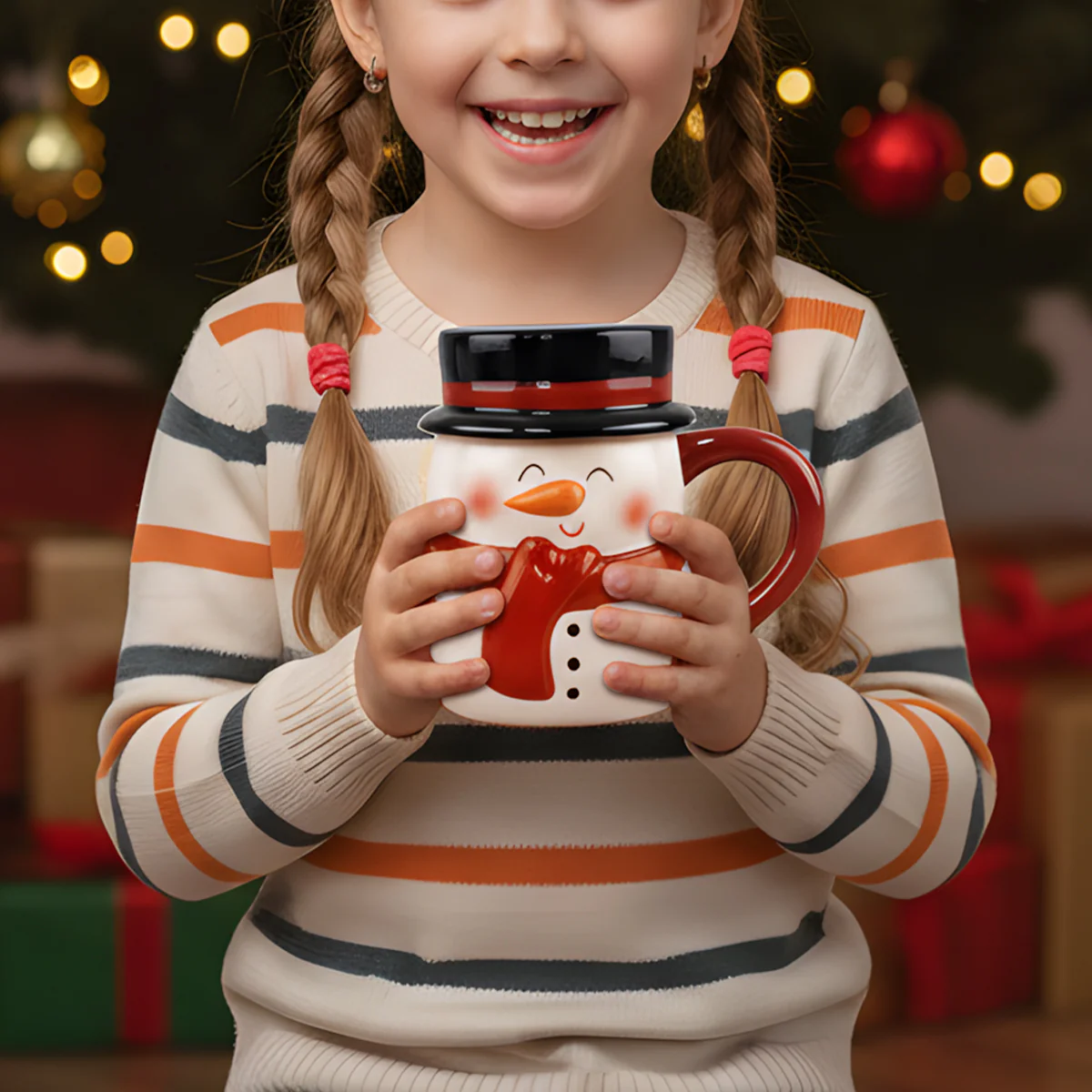 Snowman Mug - Personalized Christmas Ceramic Mug - Image 4