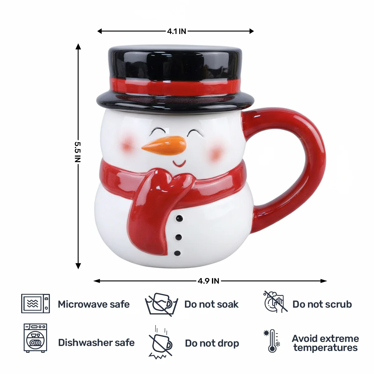 Snowman Mug - Personalized Christmas Ceramic Mug - Image 9
