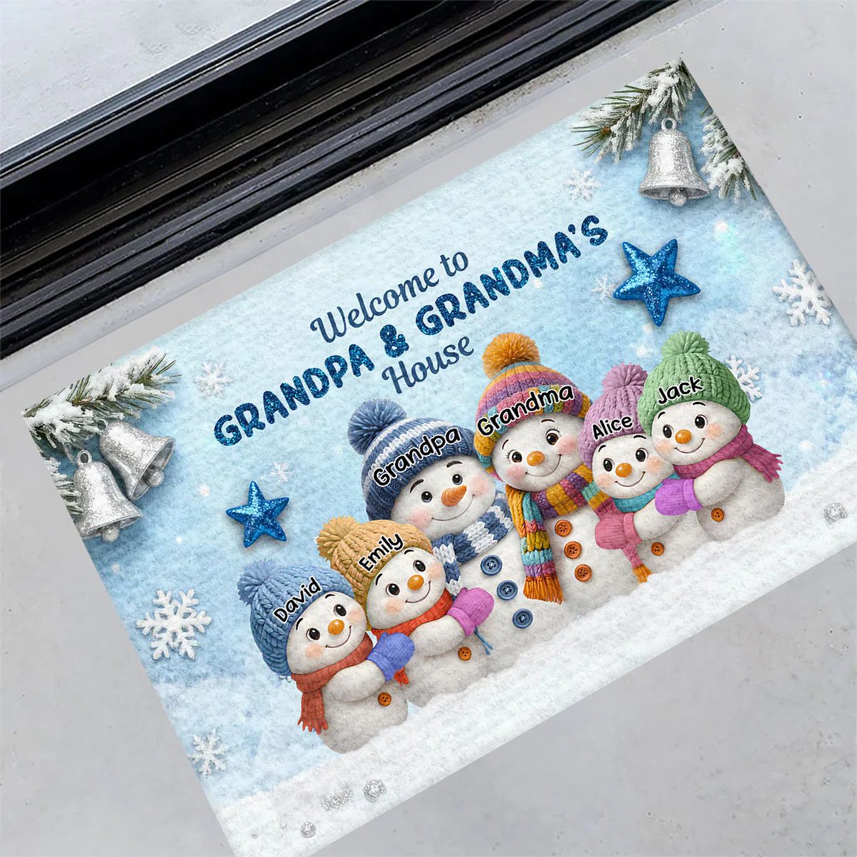 Snowy Grandma & Grandpa's House - Personalized Doormat - Image 4