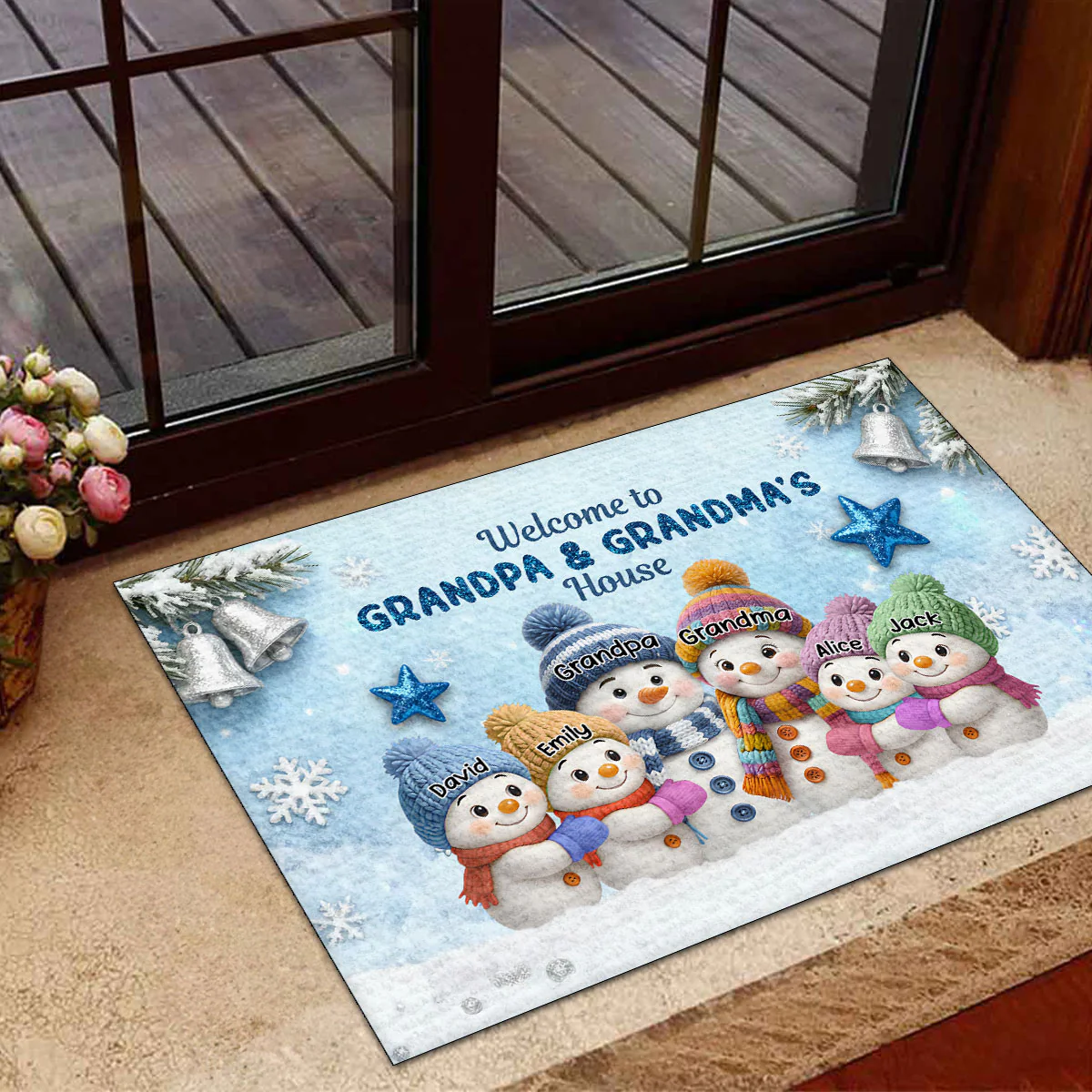 Snowy Grandma & Grandpa's House - Personalized Doormat - Image 5