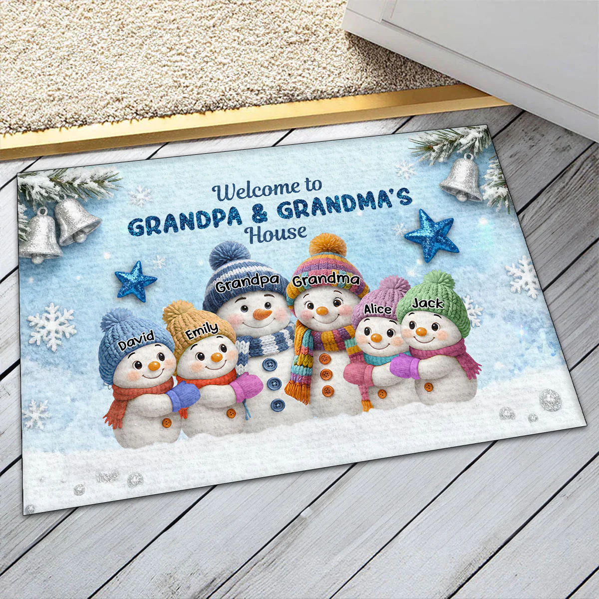 Snowy Grandma & Grandpa's House - Personalized Doormat - Image 6